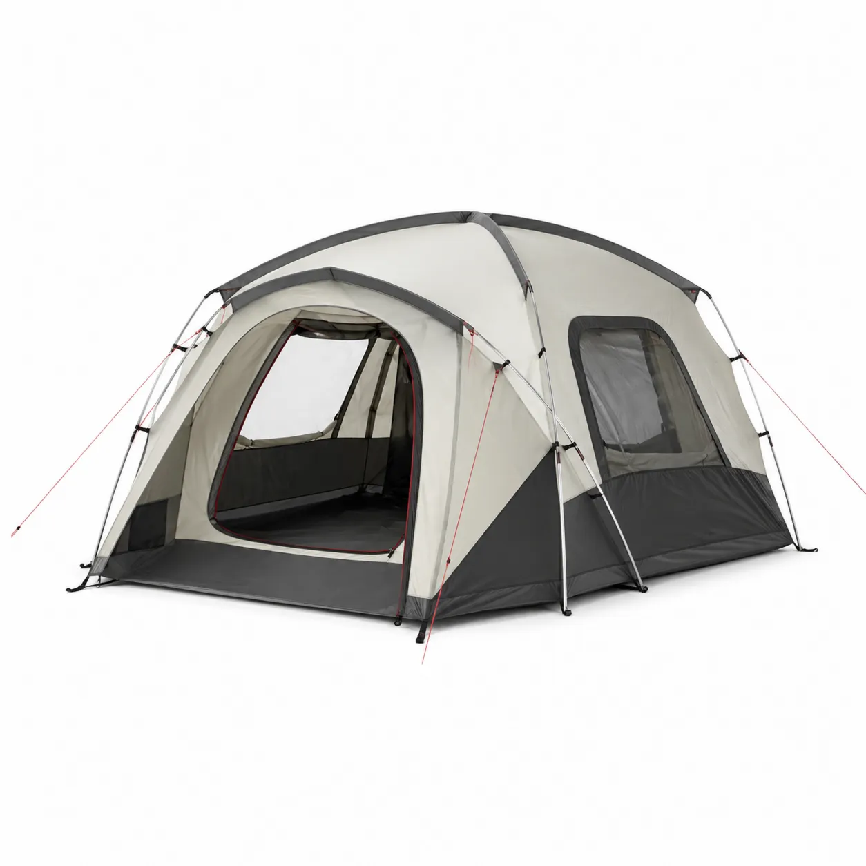 Tenda da Campeggio per 4 Persone in Poliestere Grigio/Beige-Lavhealing