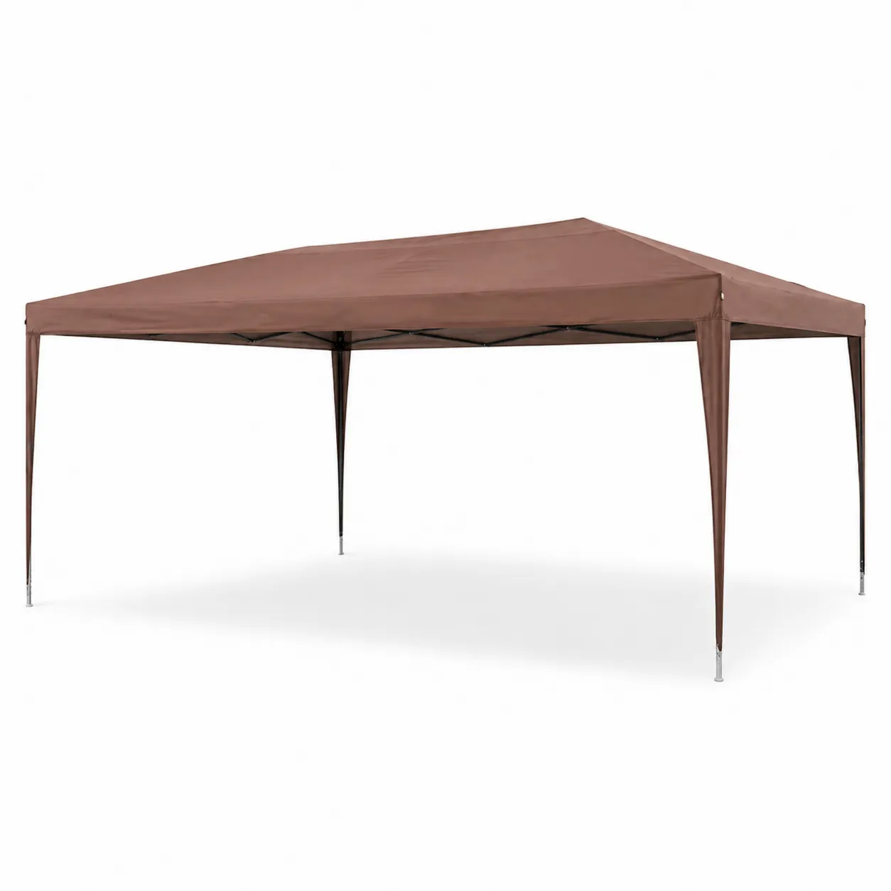 Gazebo pieghevole 3x6 m in metallo e poliestere Marrone