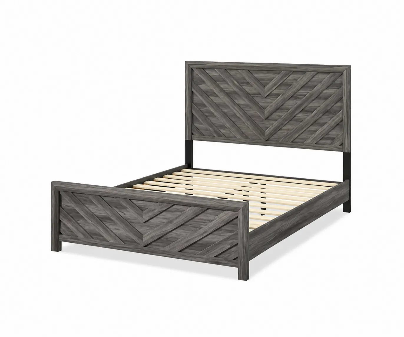 Letto matrimoniale in legno grigio 160x200 cm