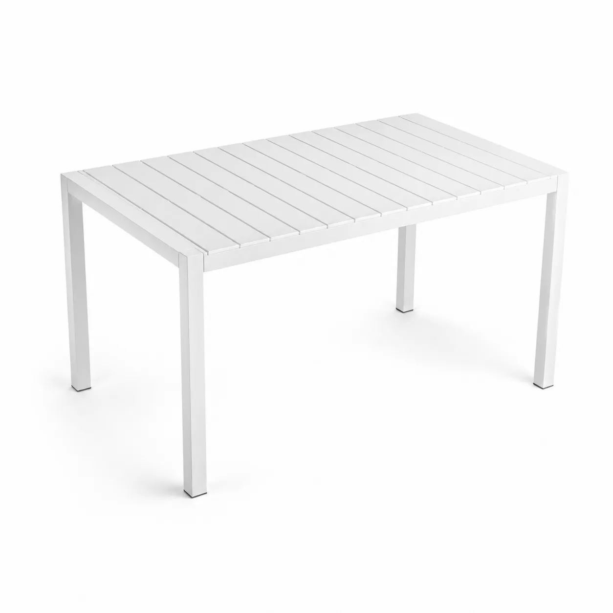 Tavolo da giardino rettangolare in alluminio bianco