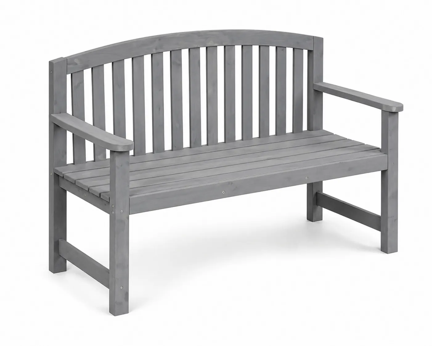 Panca da giardino in legno di pino grigia 130x60x90 cm