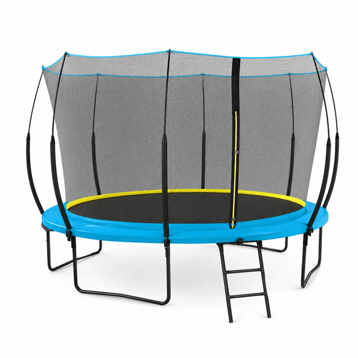 Trampolino in acciaio con rete di sicurezza e scala, diametro 305 cm