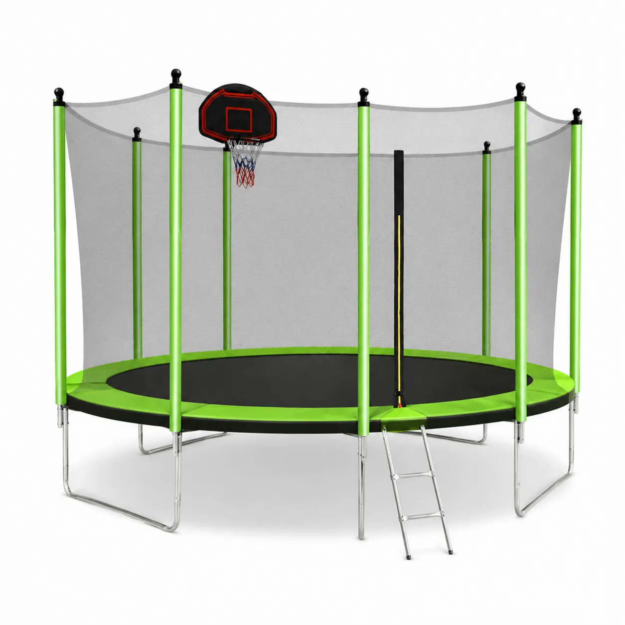 Trampolino da Giardino con Rete di Sicurezza e Canestro 305 cm