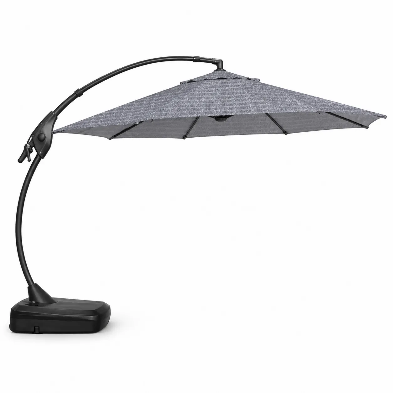 Ombrellone da giardino con palo laterale in poliestere grigio 3m