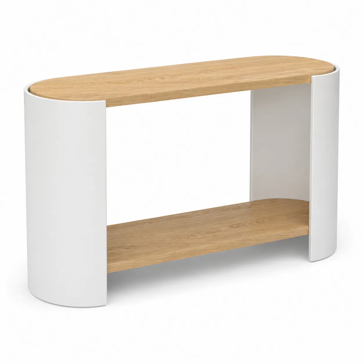 Consolle in Legno e Metallo Verniciato Bianco 120x30x75 cm