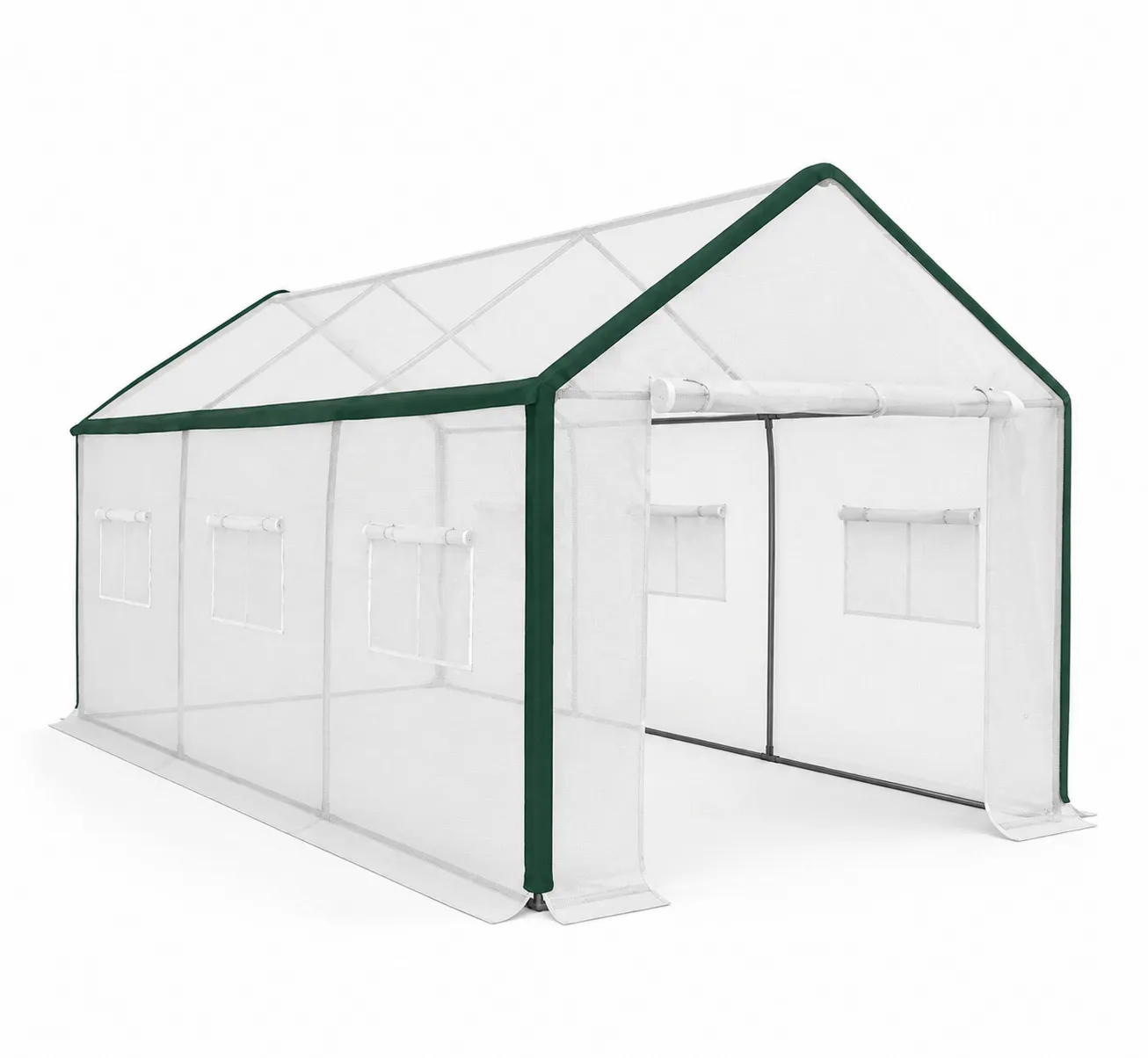 Serra in acciaio e polietilene bianco e verde 300x200x200 cm