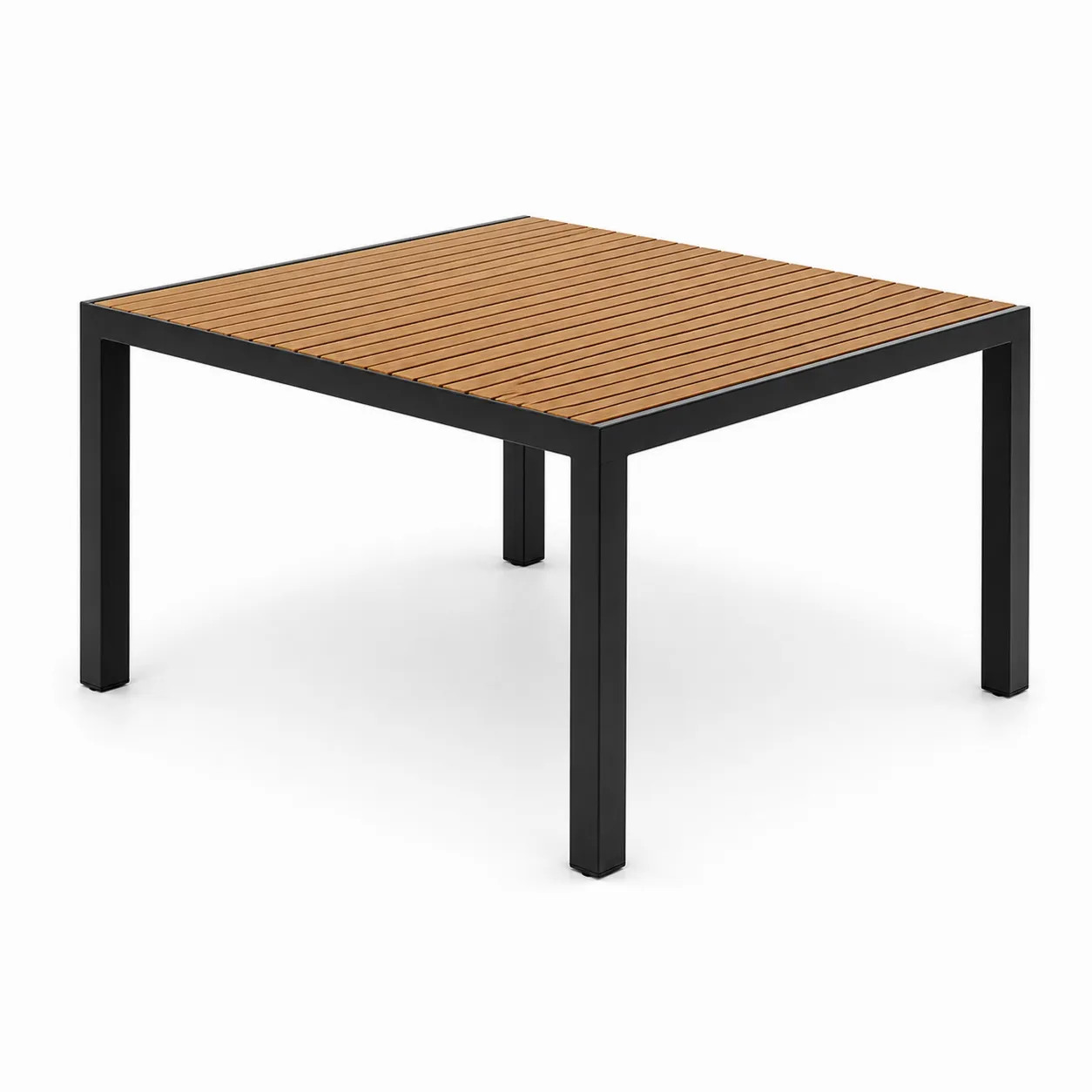 Tavolo da pranzo quadrato legno composito e alluminio nero 90x90 cm