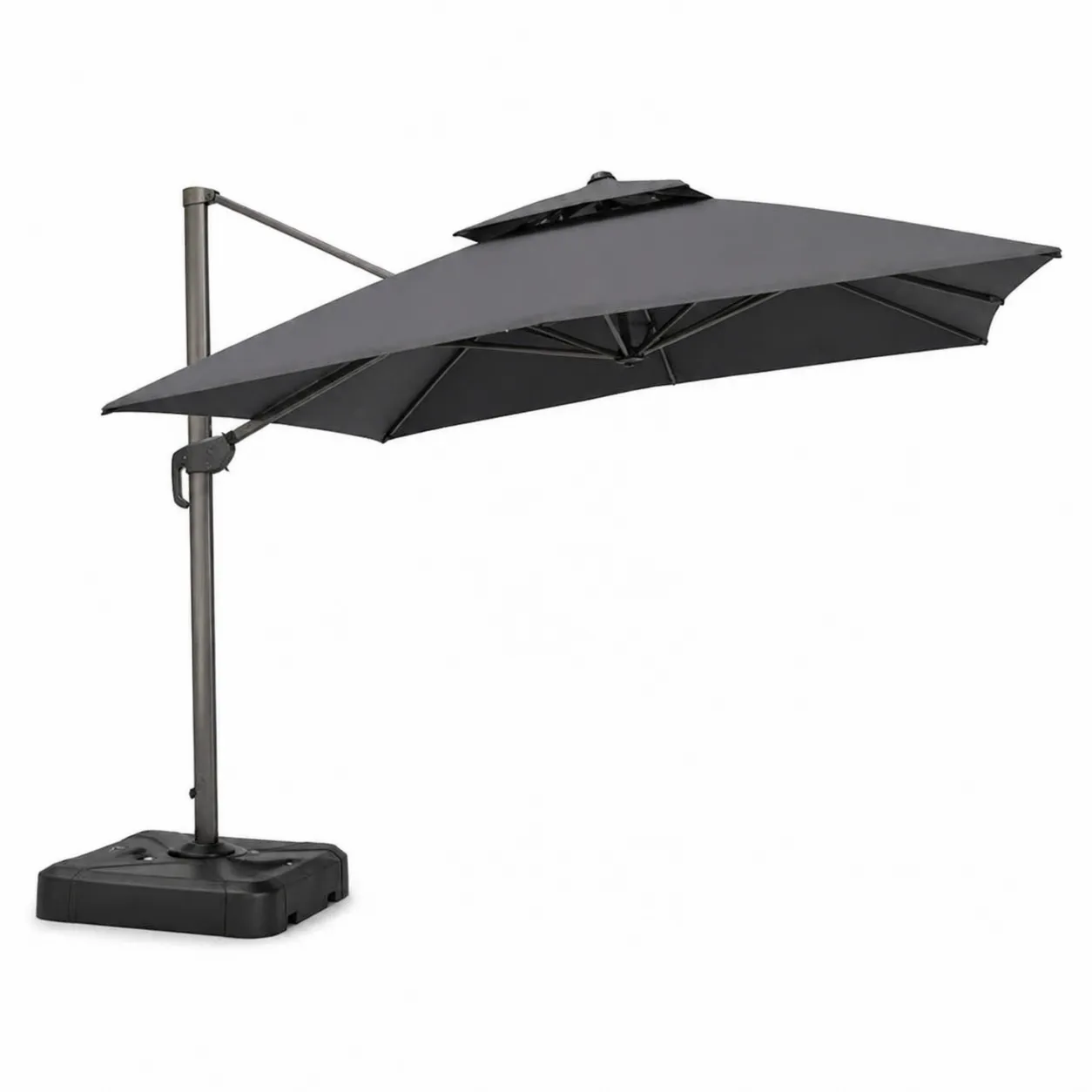 Ombrellone da giardino in poliestere grigio 3x3m