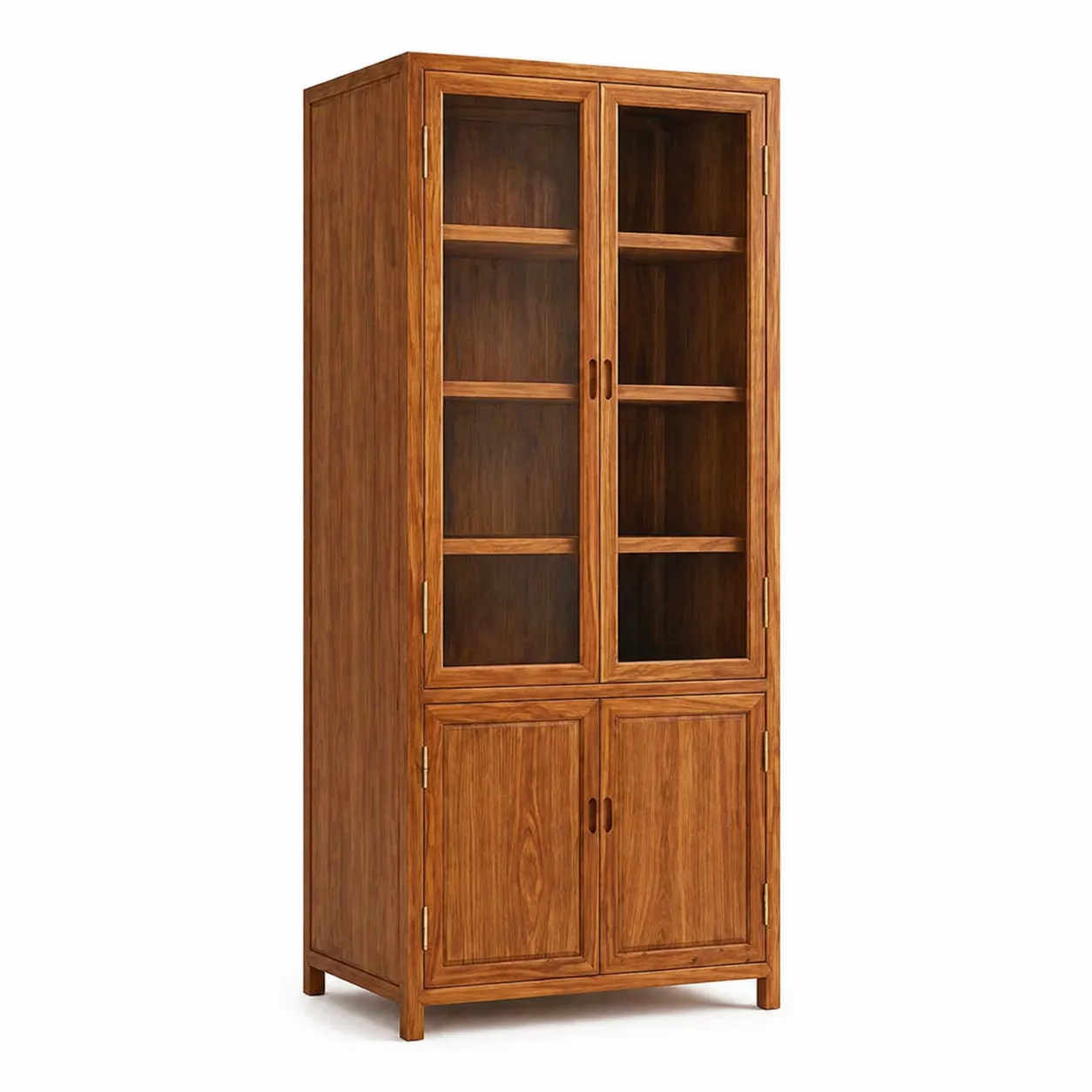 Libreria in legno con vetro temperato 180x80x40 cm