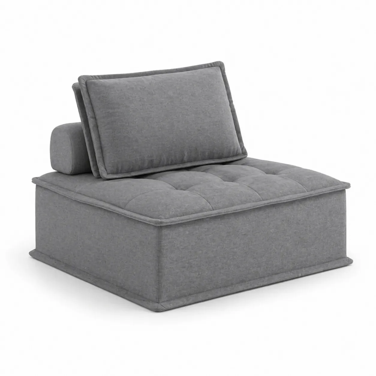 Poltrona letto pieghevole in tessuto grigio
