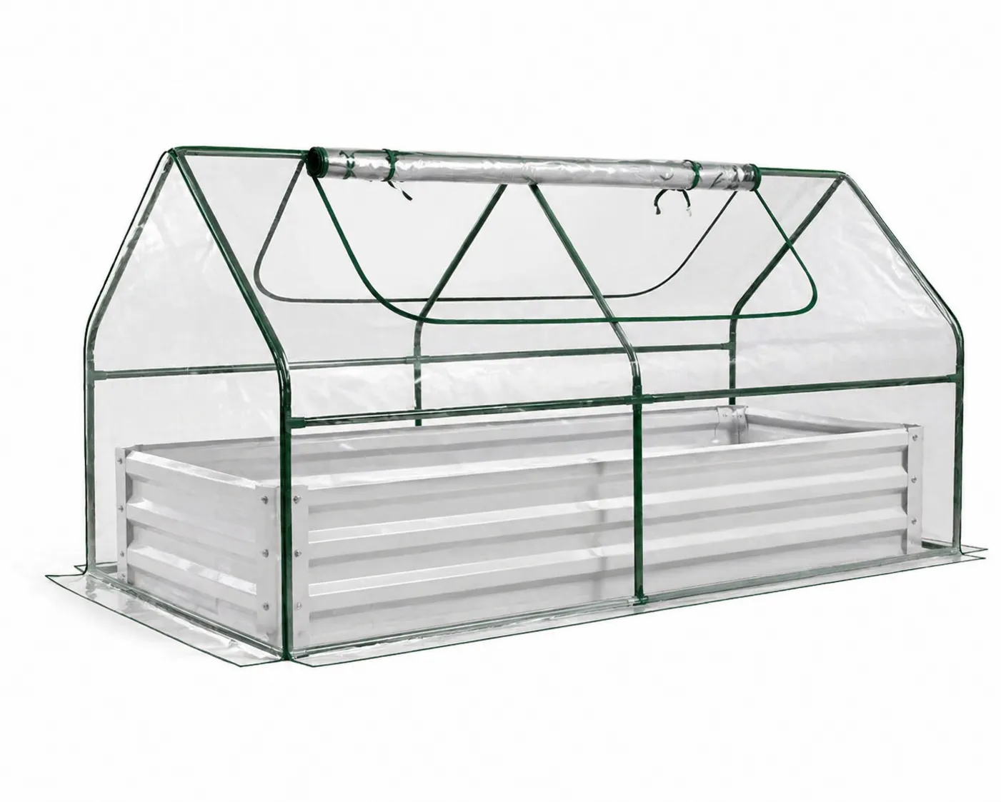Serra da giardino con copertura in PVC e struttura in metallo 200x100x85 cm