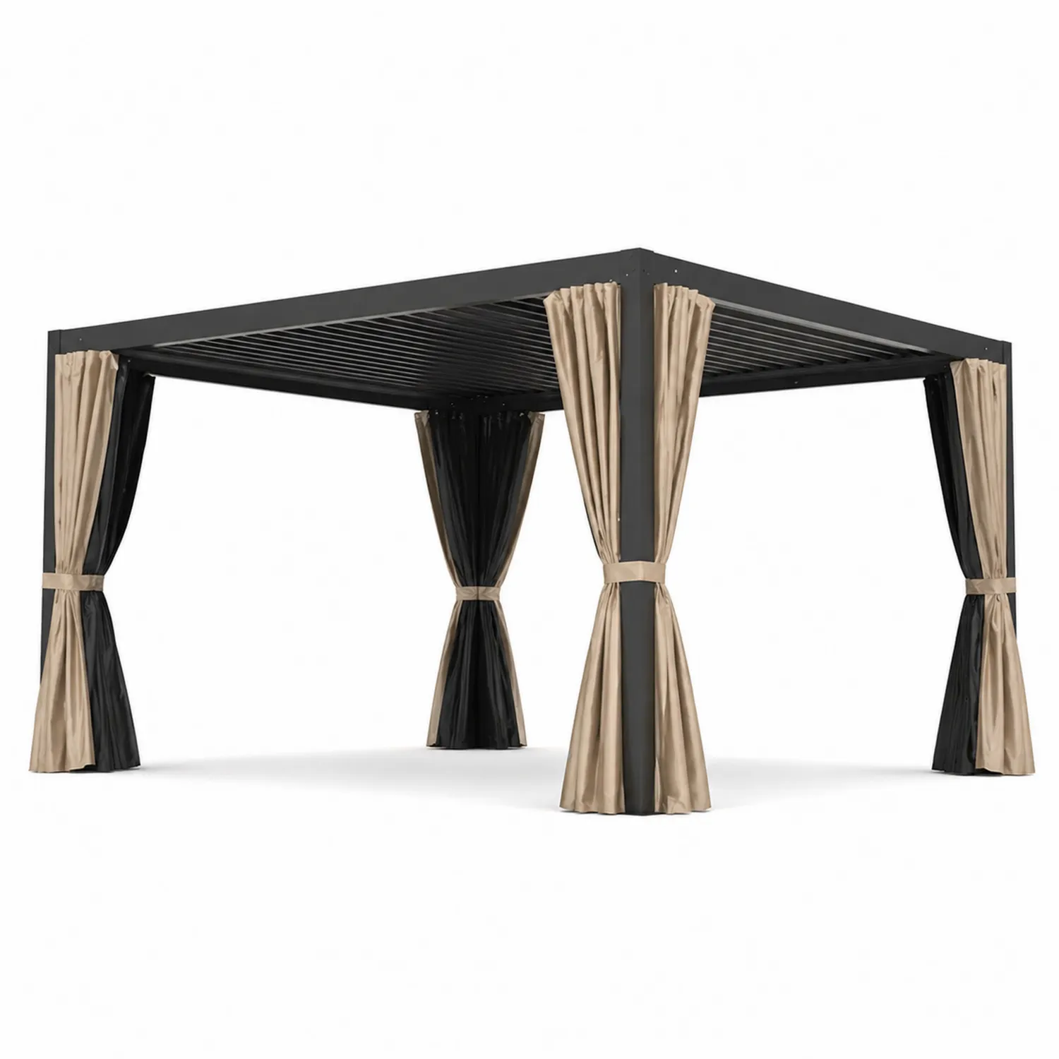 Pergola aluminiowa z zasłonami 3x3m
