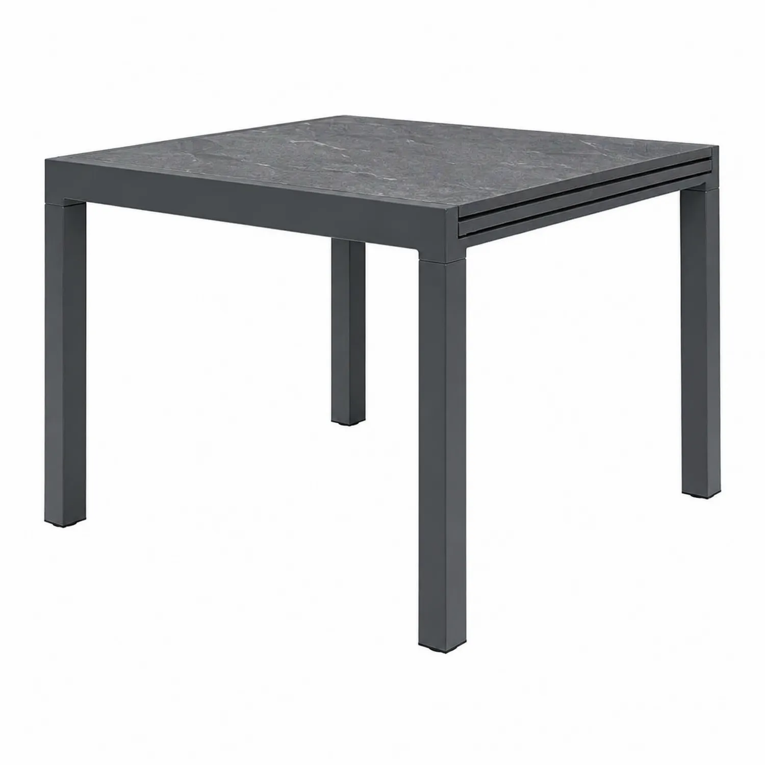 Kwadratowy Stół z Blatem Kamiennym i Aluminiowymi Nogami 90x90 cm