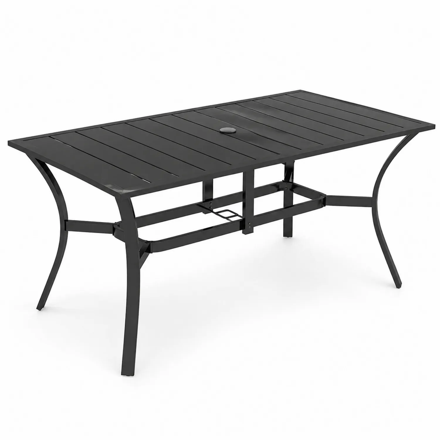 Stół ogrodowy prostokątny stalowy czarny 150x90 cm