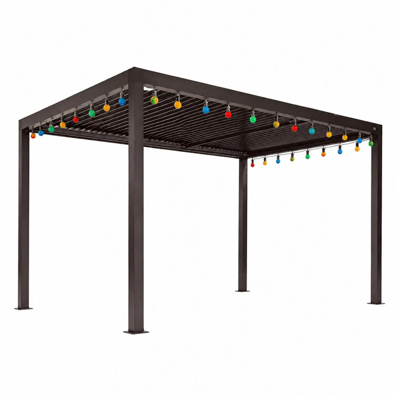 Pergola aluminiowa z oświetleniem LED, Czarna