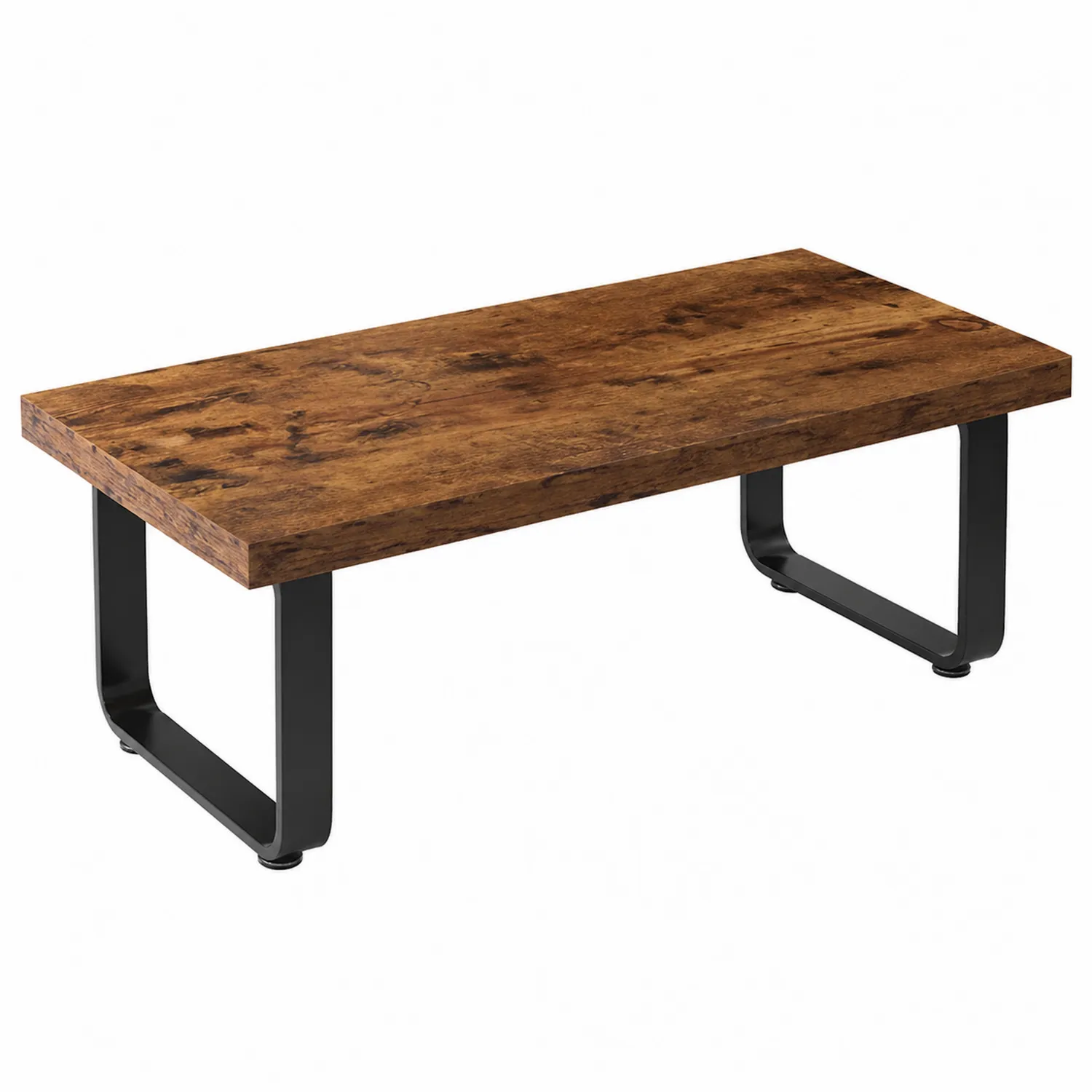Stolik kawowy drewnopodobny i metalowy 110x60x45 cm Brązowy i Czarny