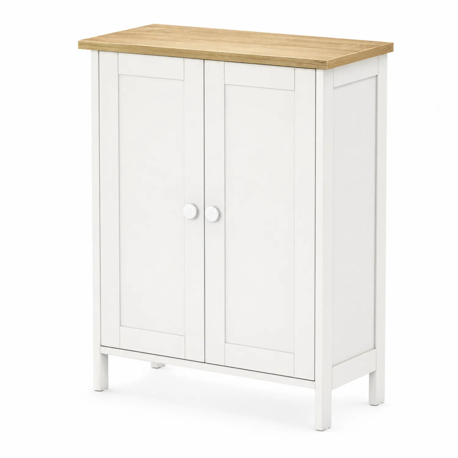 Szafka dwudrzwiowa z płyty MDF 80x33.5x95.5 cm Biały/Dąb