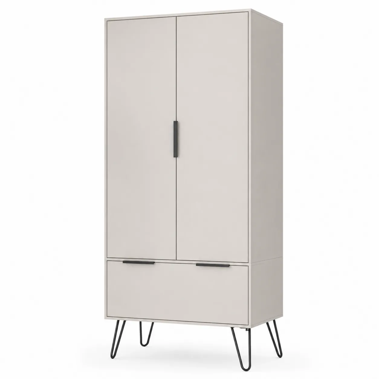 Armadio guardaroba 2 ante 1 cassetto in MDF Beige