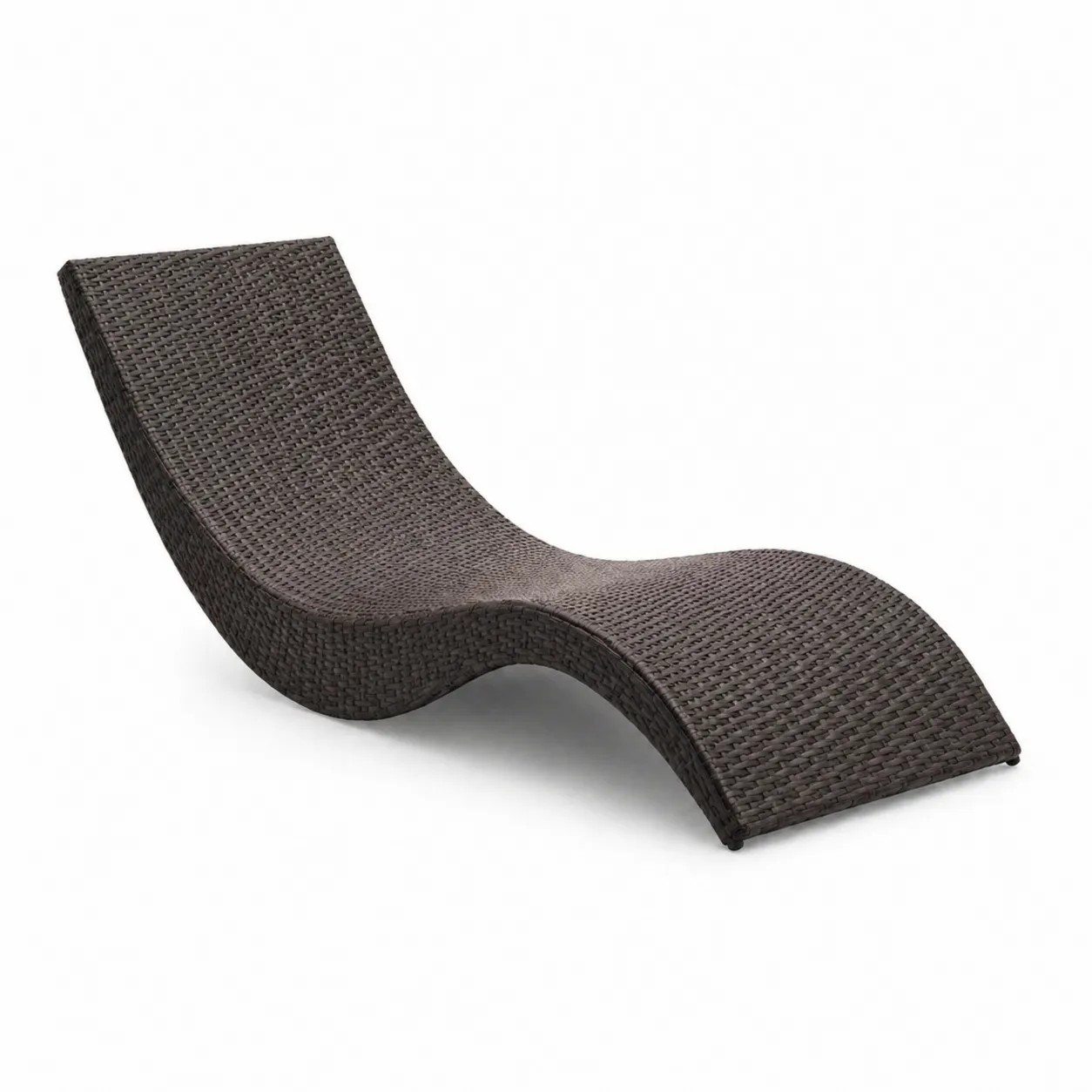 Sdraio ondulata in rattan sintetico marrone 200x65 cm