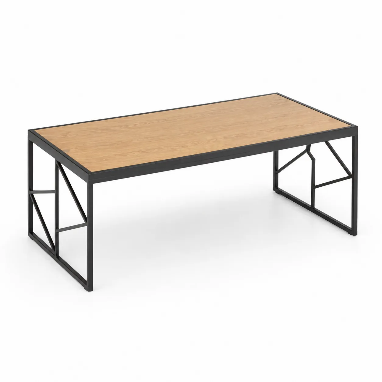 Tavolino da caffè in legno MDF e metallo 110x60x45 cm