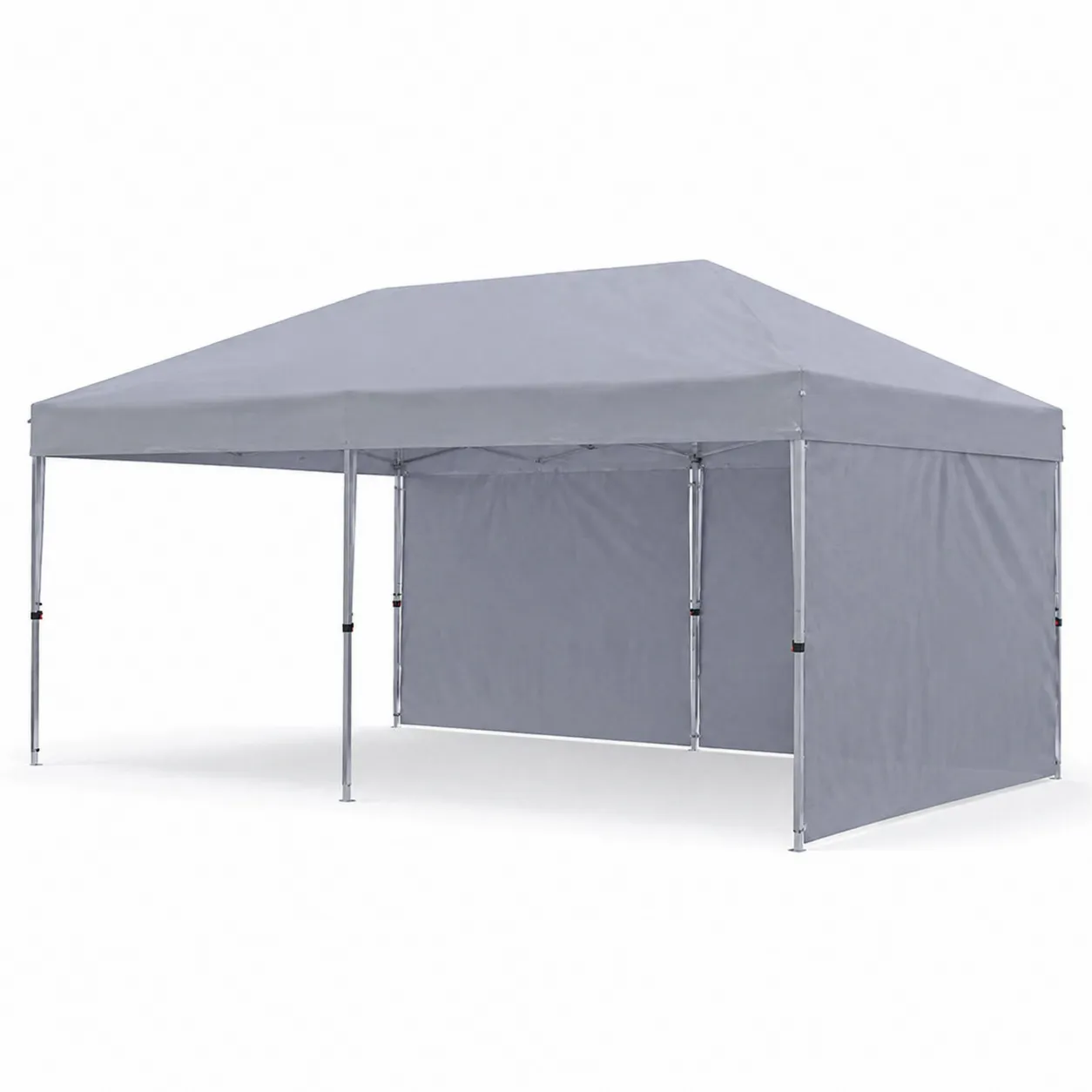 Tenda da Esterno Pieghevole in Acciaio e Poliestere Grigio