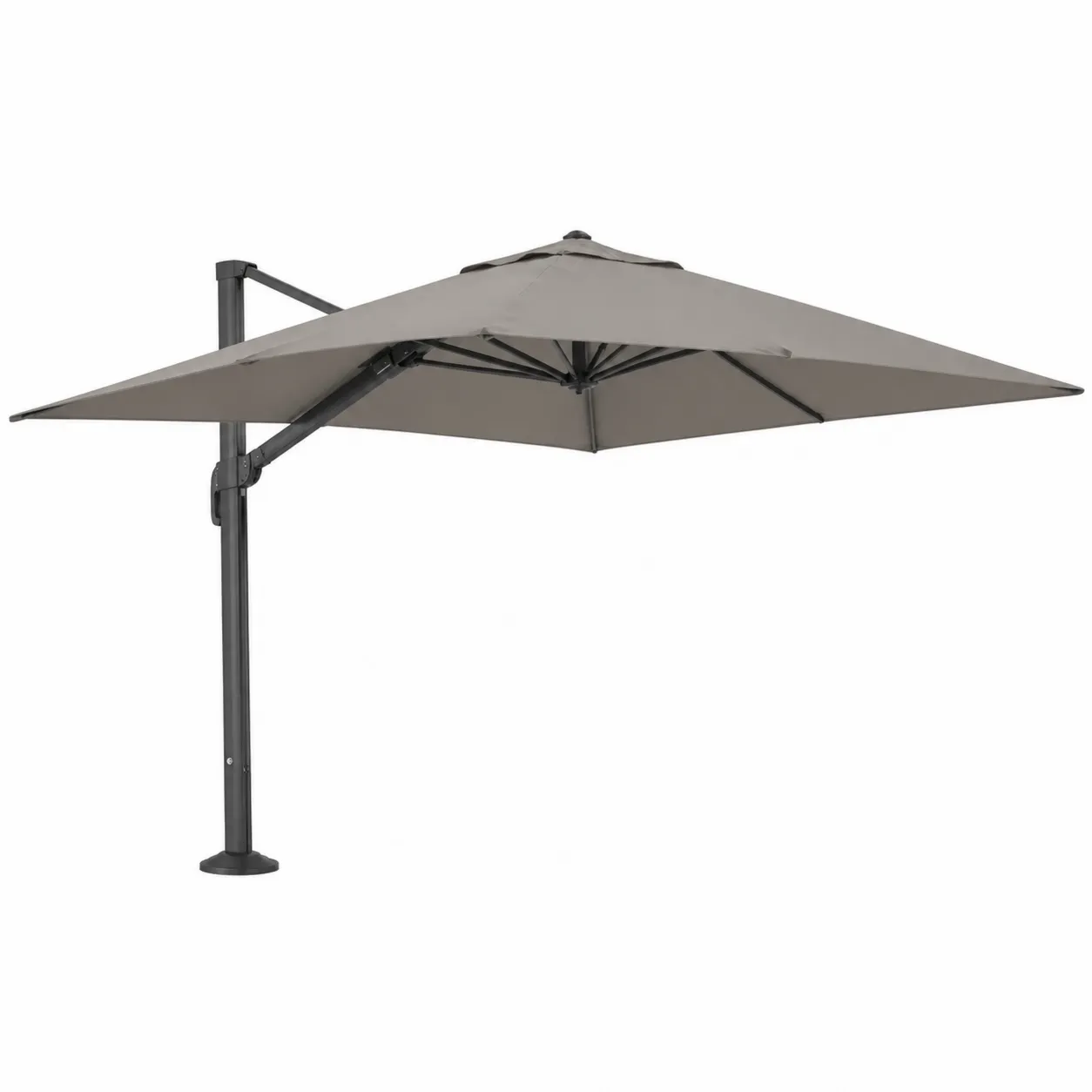 Ombrellone da giardino in alluminio e poliestere grigio 3m