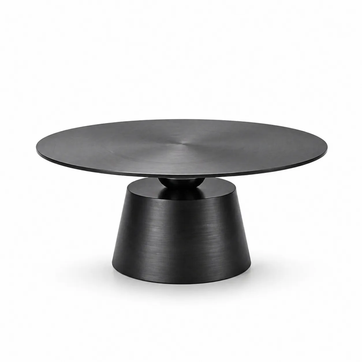 Tavolino da caffè in metallo nero opaco Ø90 cm