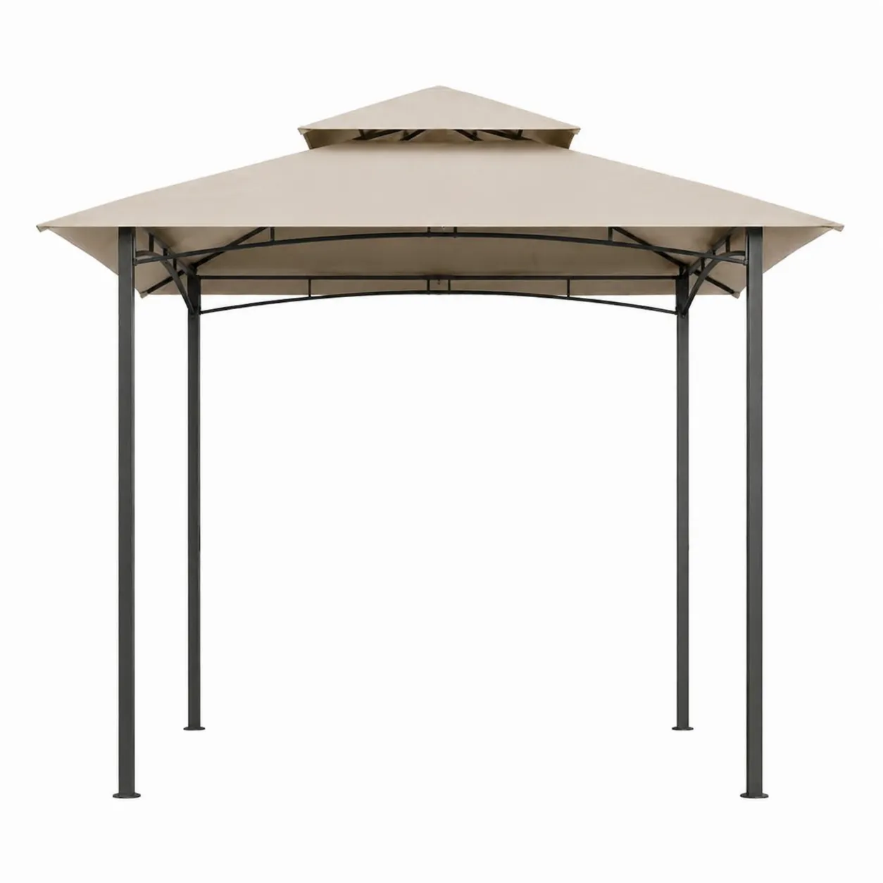 Gazebo da Giardino in Acciaio con Tetto in Poliestere Beige