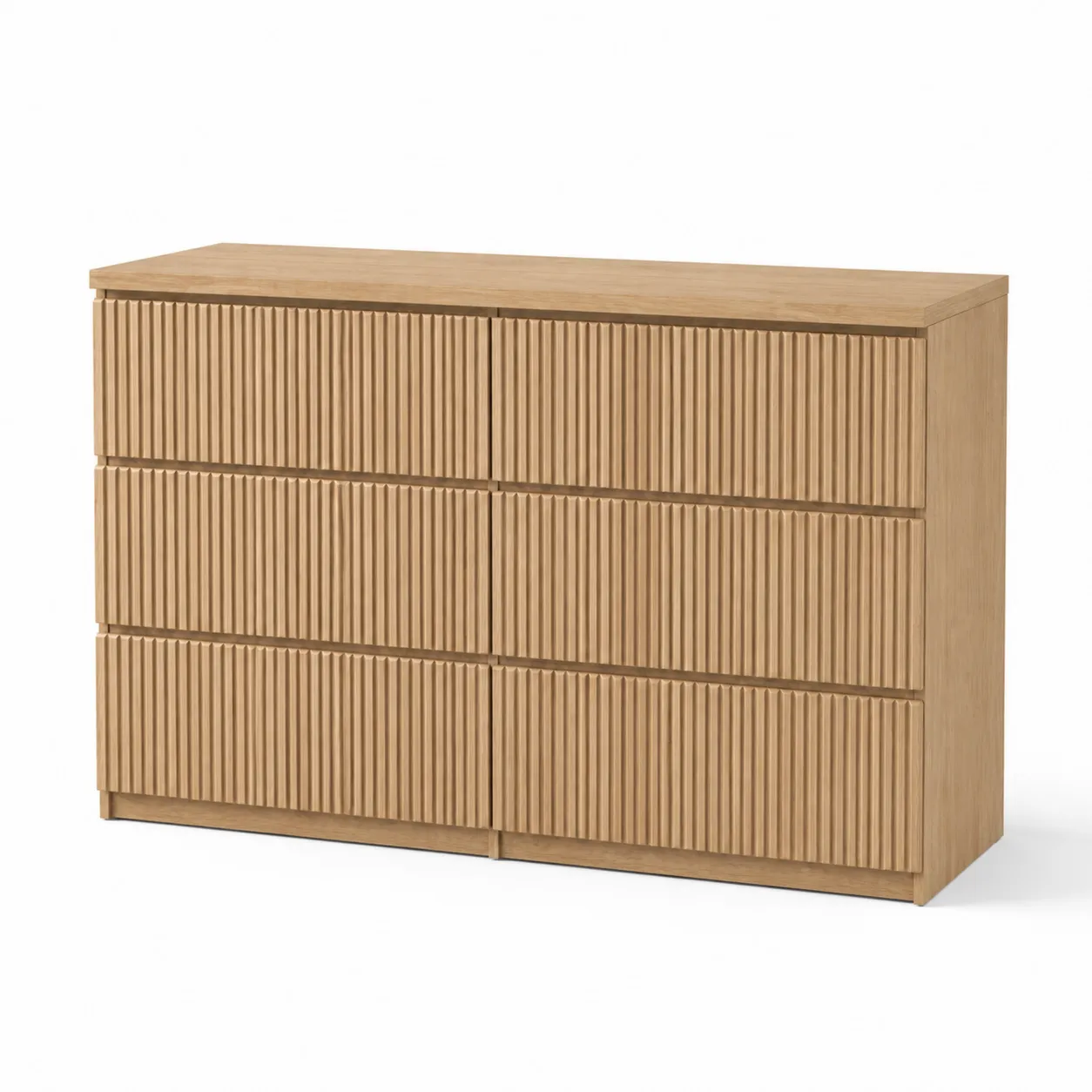Cassettiera in Legno a 6 Cassetti Rovere Chiaro