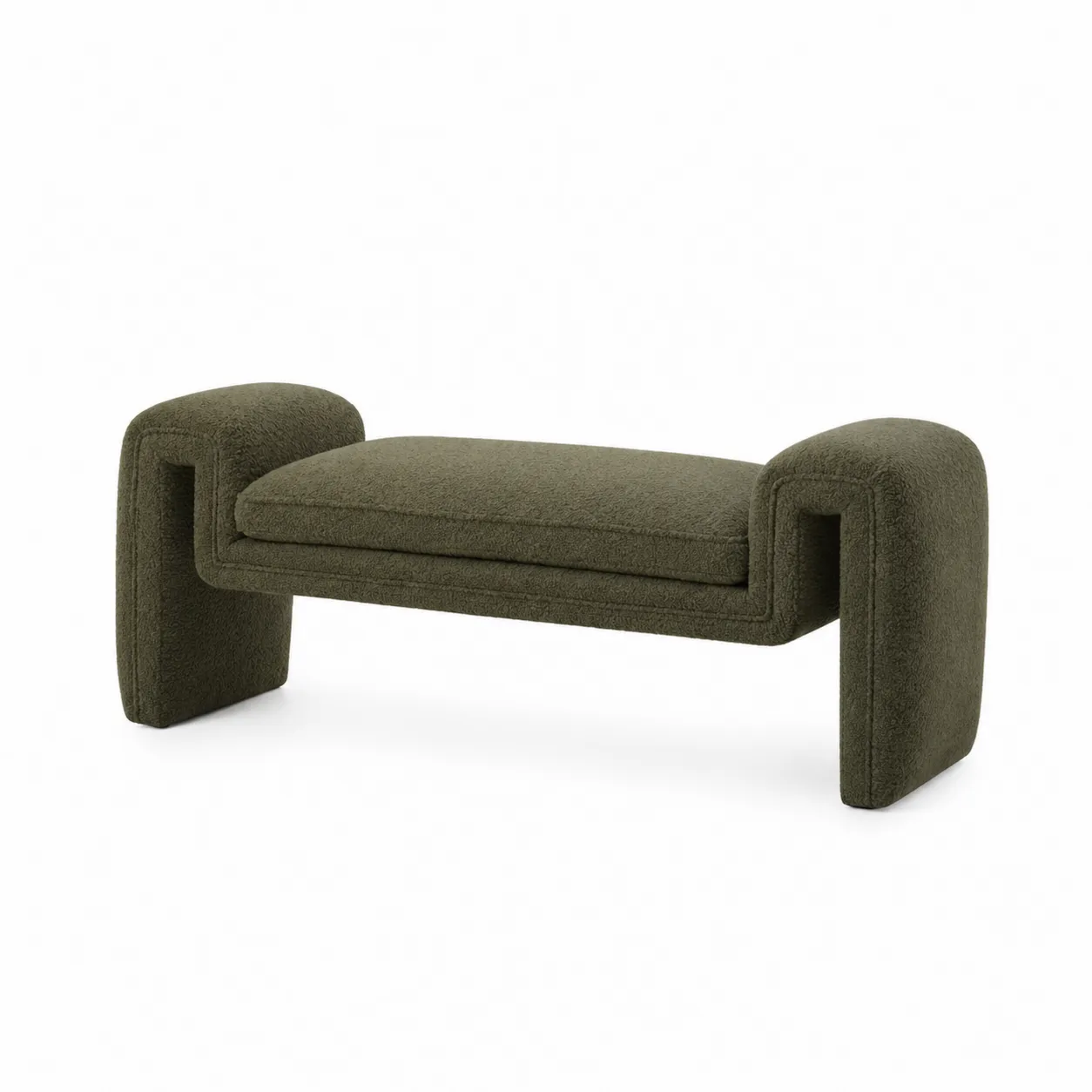 Panca in tessuto verde oliva 120 cm