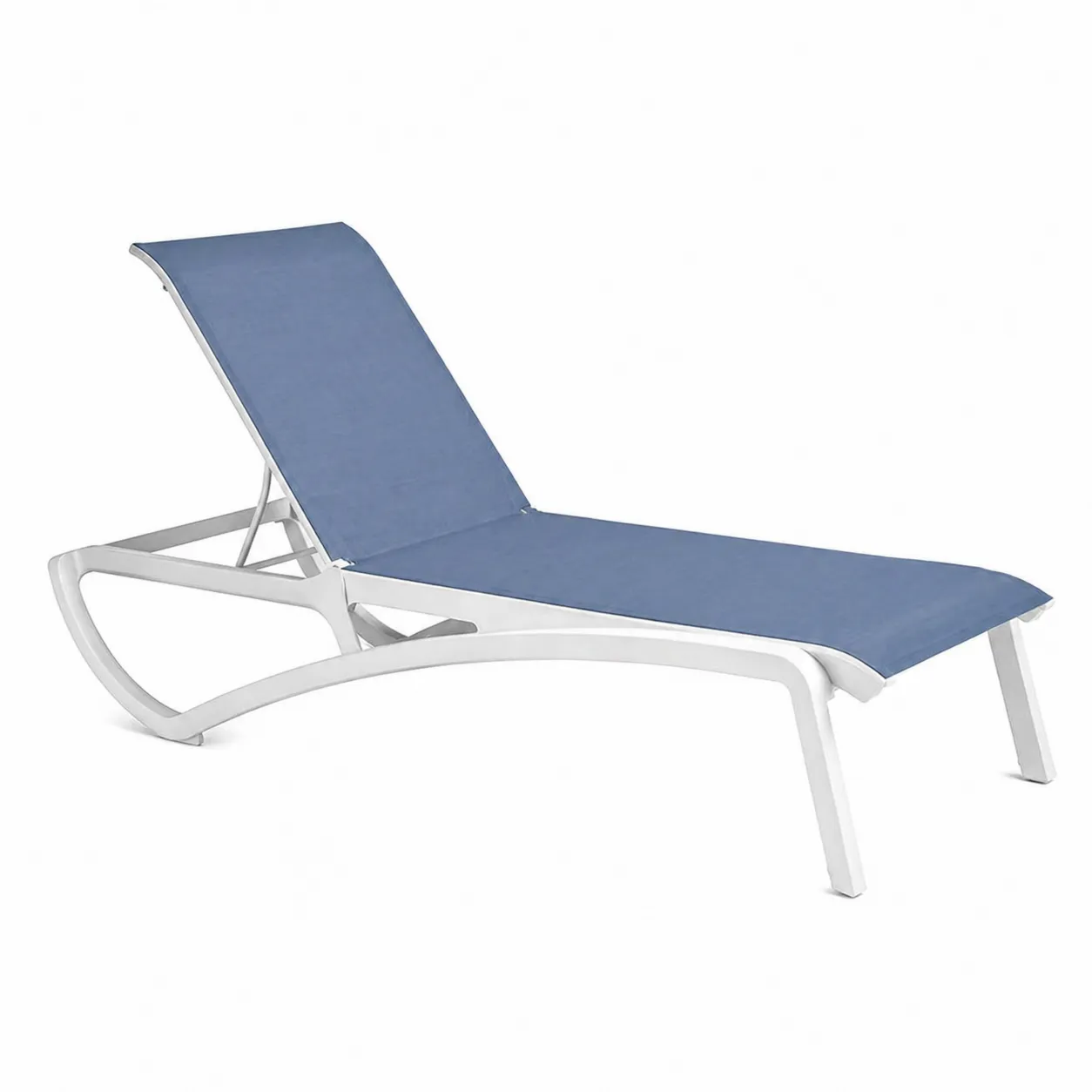 Sdraio da esterno in alluminio con tessuto poliestere blu