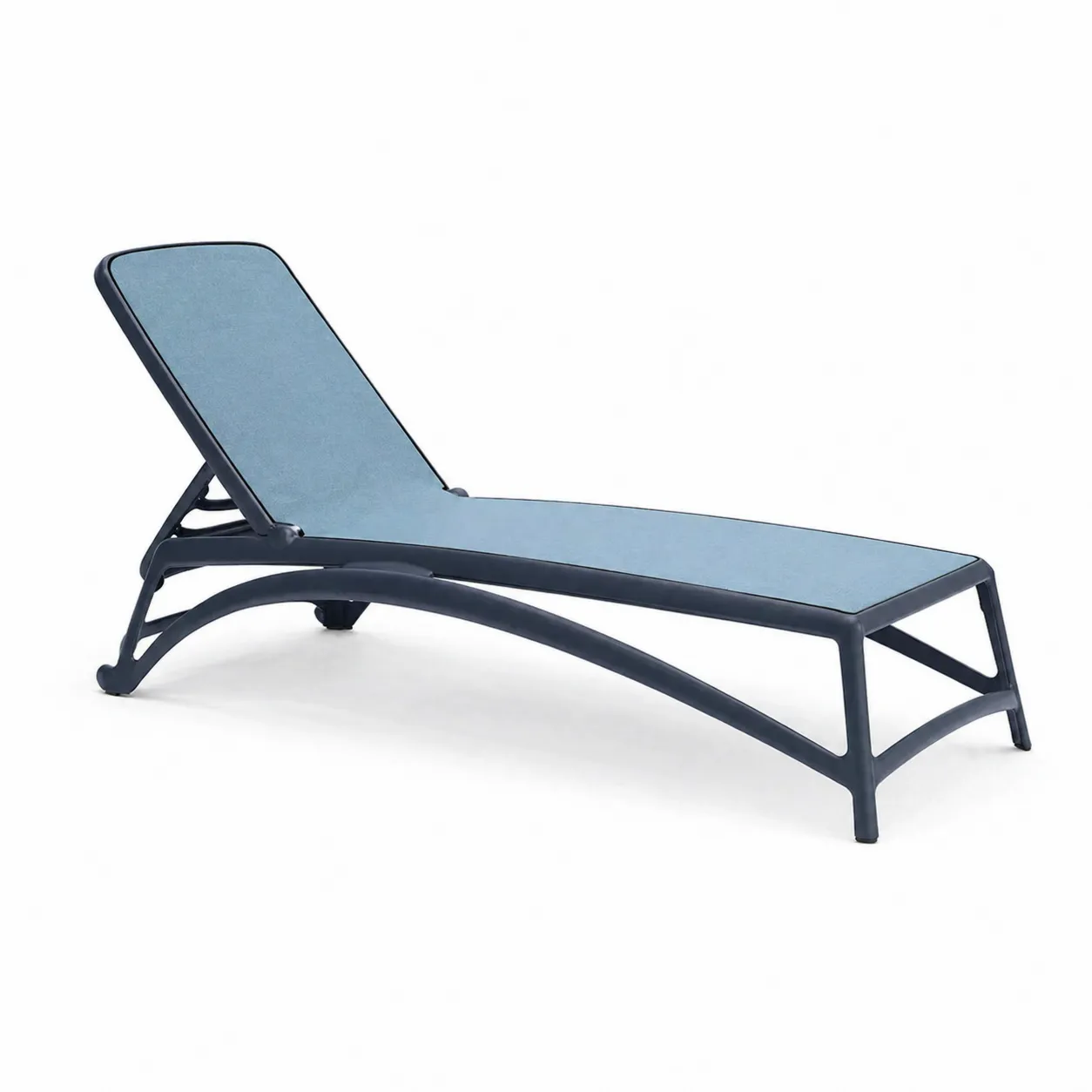 Sdraio da Esterno in Textilene Blu con Struttura in Alluminio