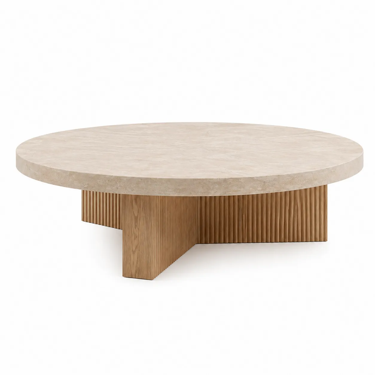 Tavolino da caffè in marmo e legno