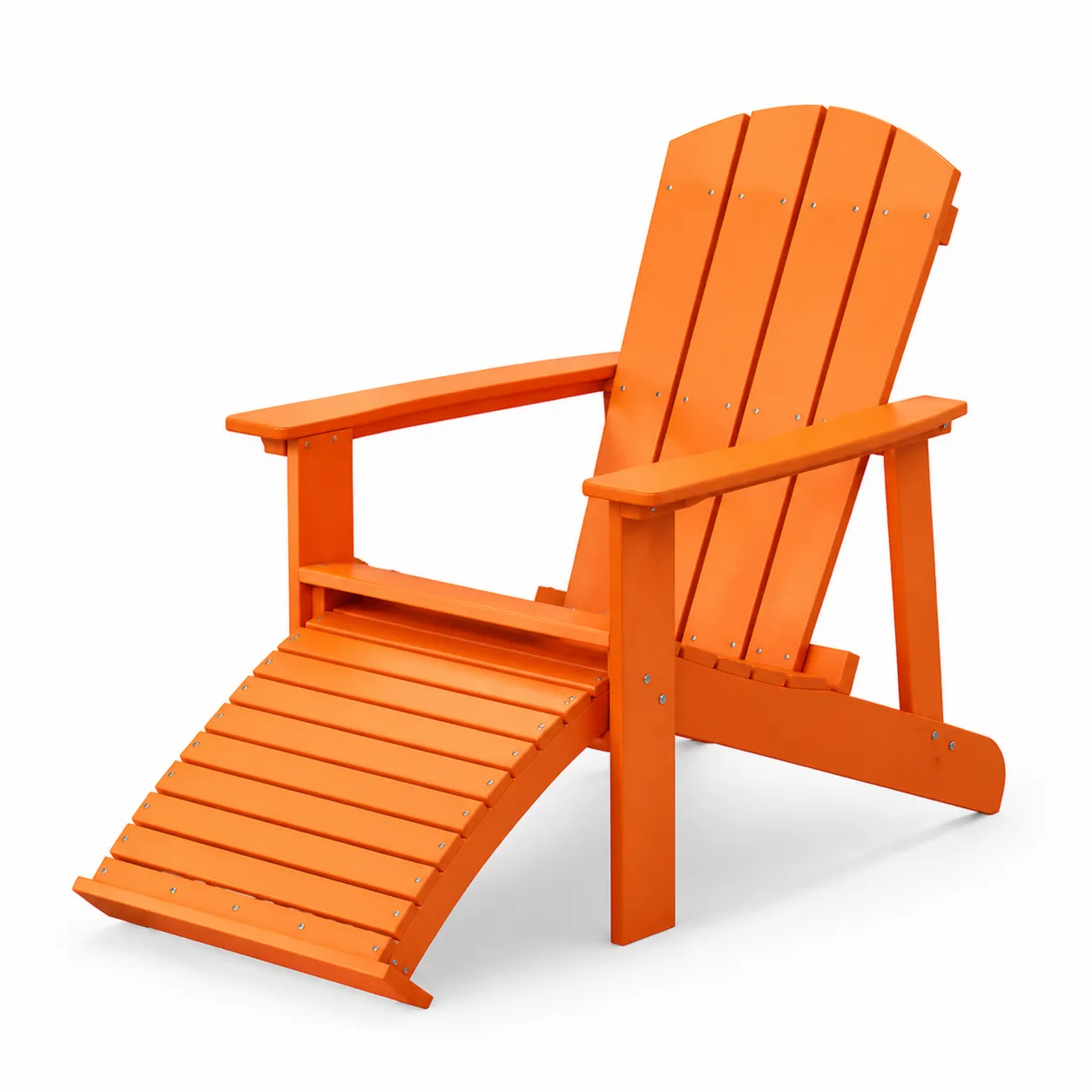 Sedia Adirondack in Legno Arancione con Poggiapiedi