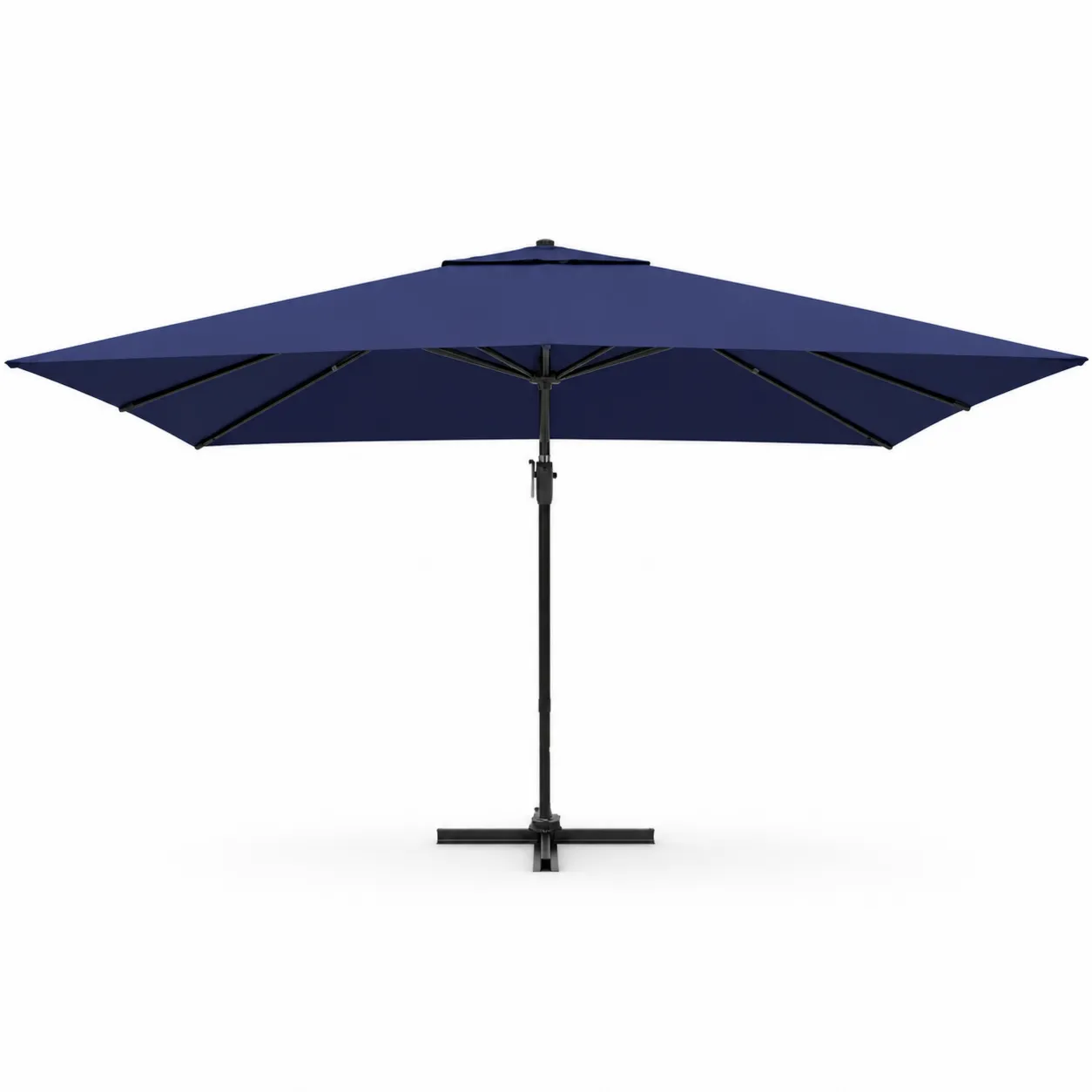 Ombrellone Rettangolare in Alluminio e Tessuto Poliestere Blu 3x4 m