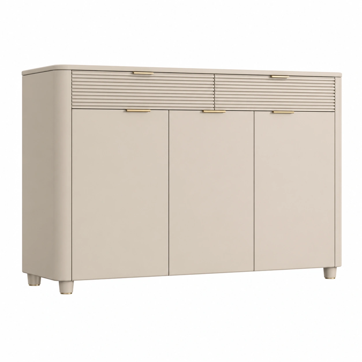 Moderner Schuhschrank mit Lamellenfront in Kaschmirgrau 150 cm-orderpavo