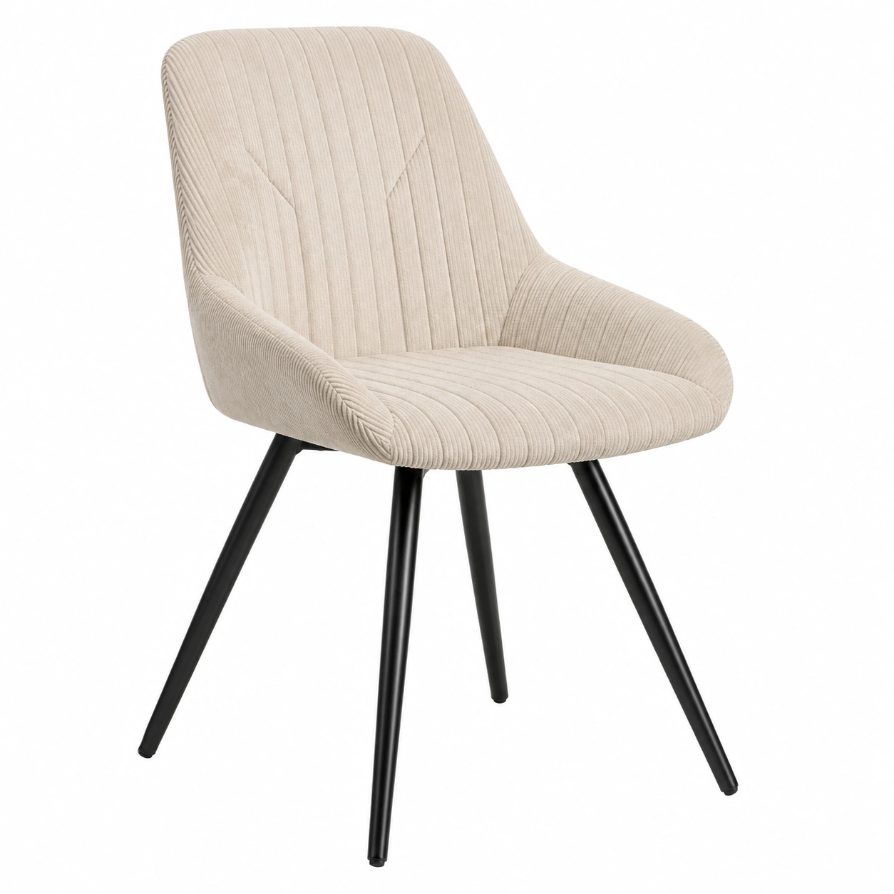 Moderner Polsterstuhl mit Cordbezug und Metallbeinen – Beige – Ergonomisches Design-orderpavo