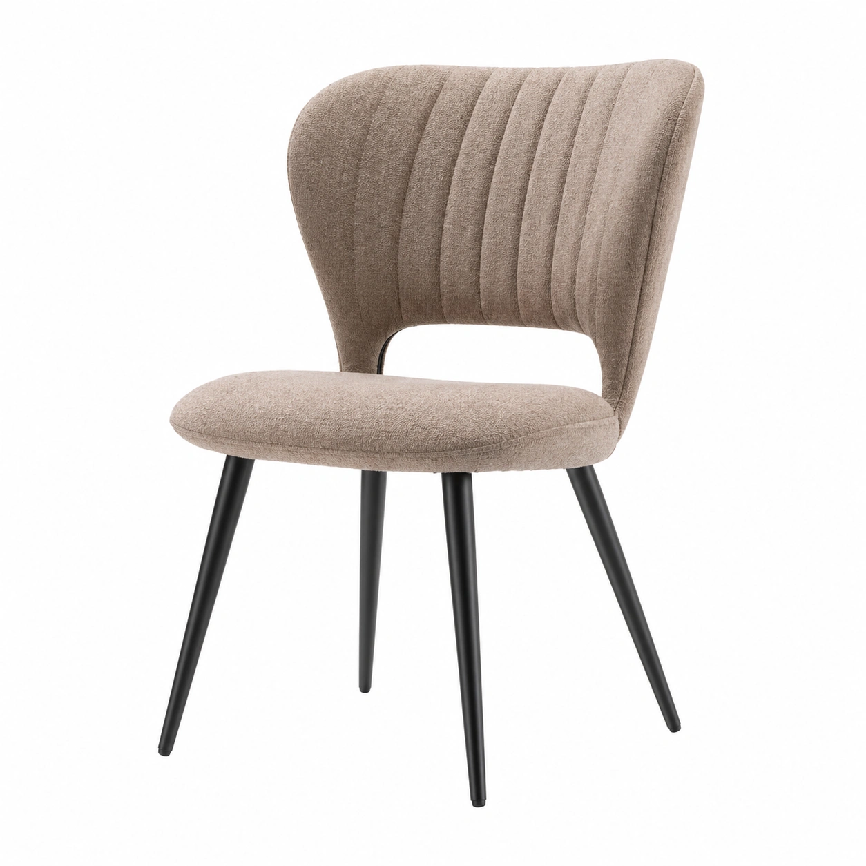 Stuhl Beige Vintage Polsterstuhl mit Metallbeinen B/H/T ca. 54x86x64 cm-orderpavo