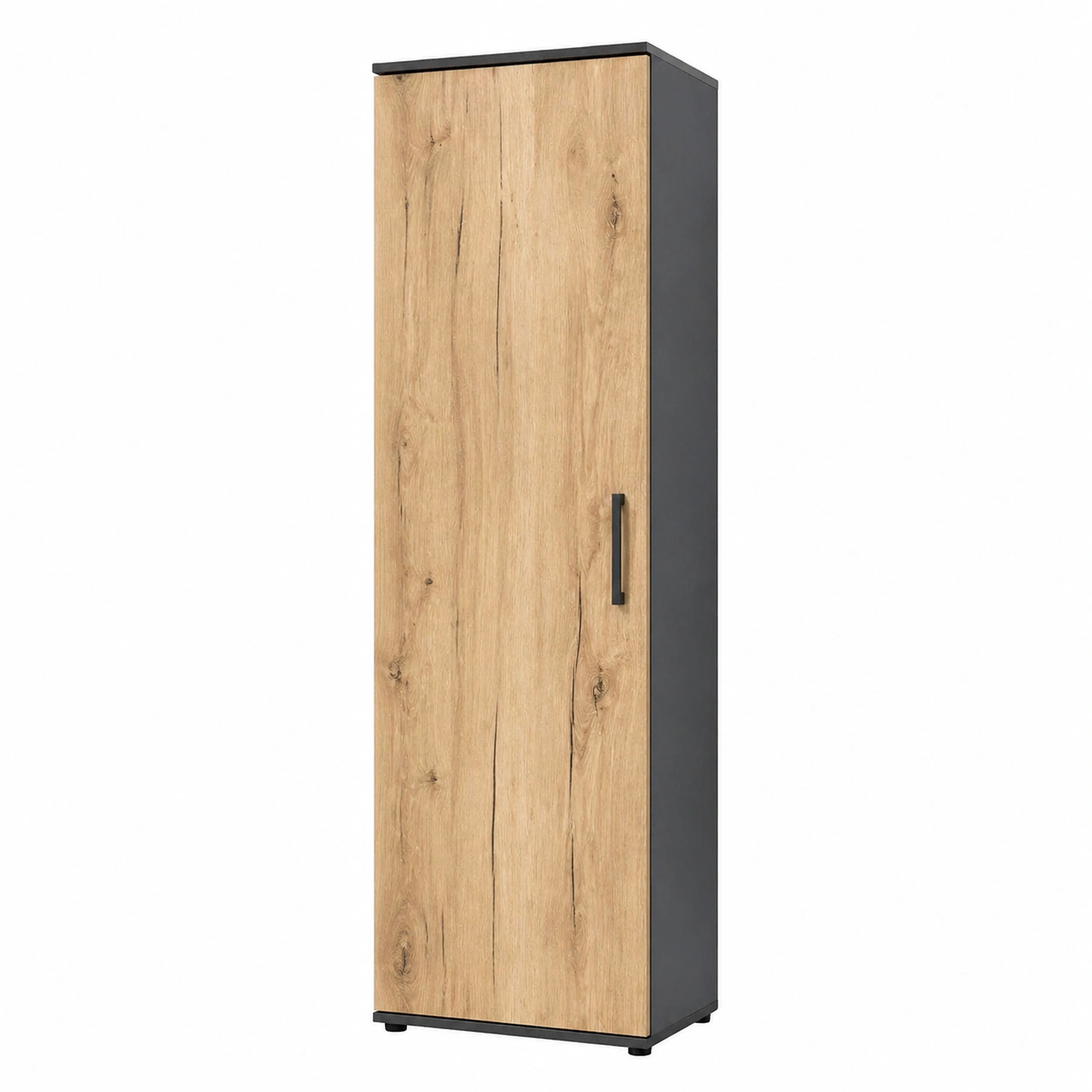 Mehrzweckschrank Betonoptik Grau mit Tür und Griff Modern 50x184x35 cm-orderpavo