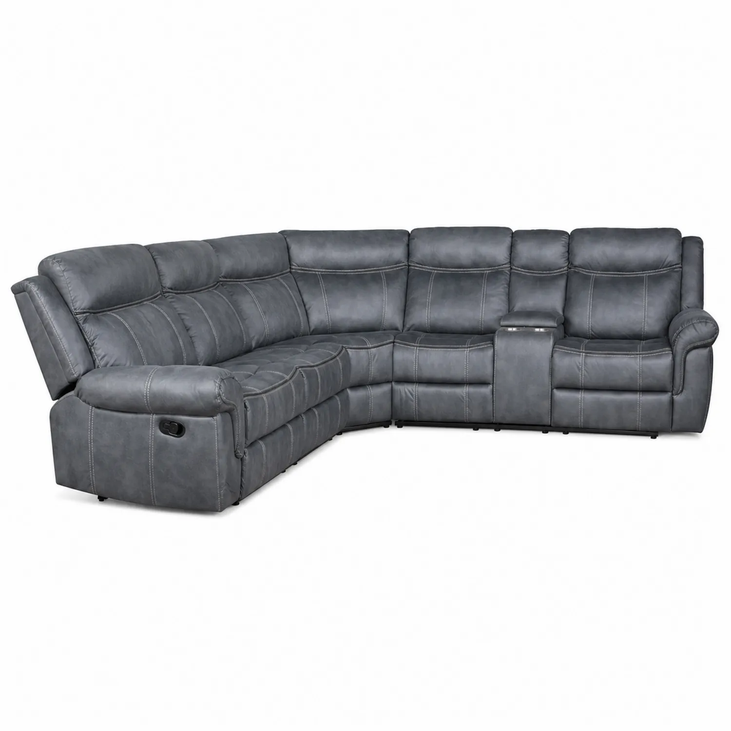 Narożna sofa z funkcją relaksacyjną, szara