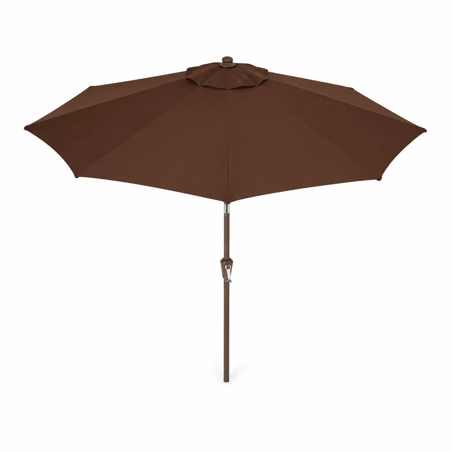 Parasol ogrodowy z tkaniny poliestrowej średnicy 250 cm brązowy