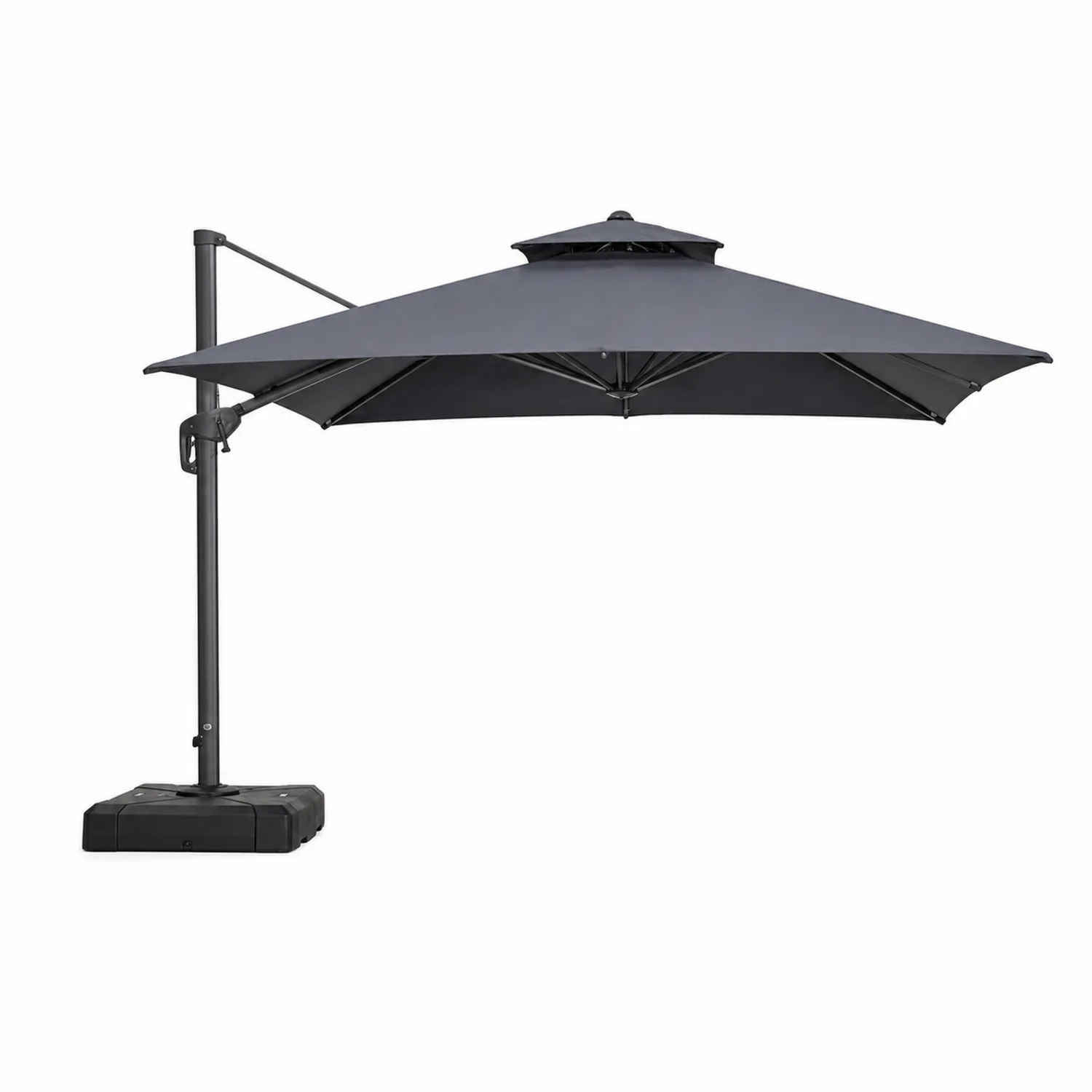 Parasol ogrodowy z bocznym ramieniem 300 cm poliester antracyt