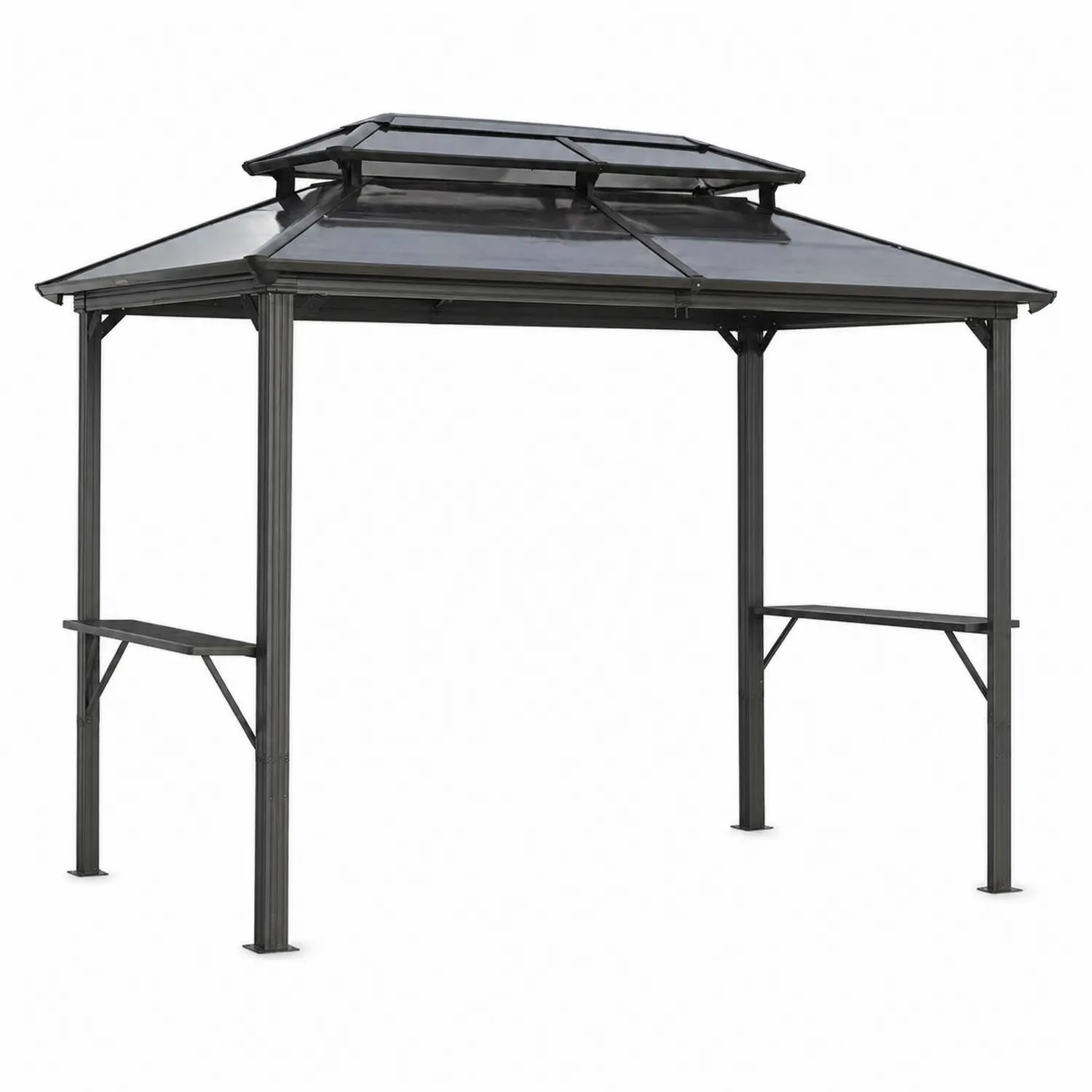 Altana ogrodowa z aluminium i poliwęglanu 300 cm x 300 cm x 270 cm Czarny