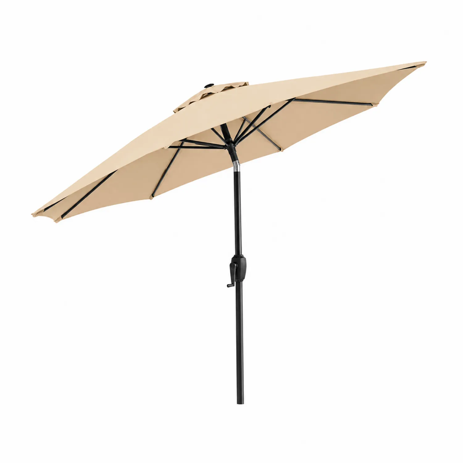 Parasol ogrodowy tkanina poliestrowa i stalowy stelaż Ø300 cm Beżowy