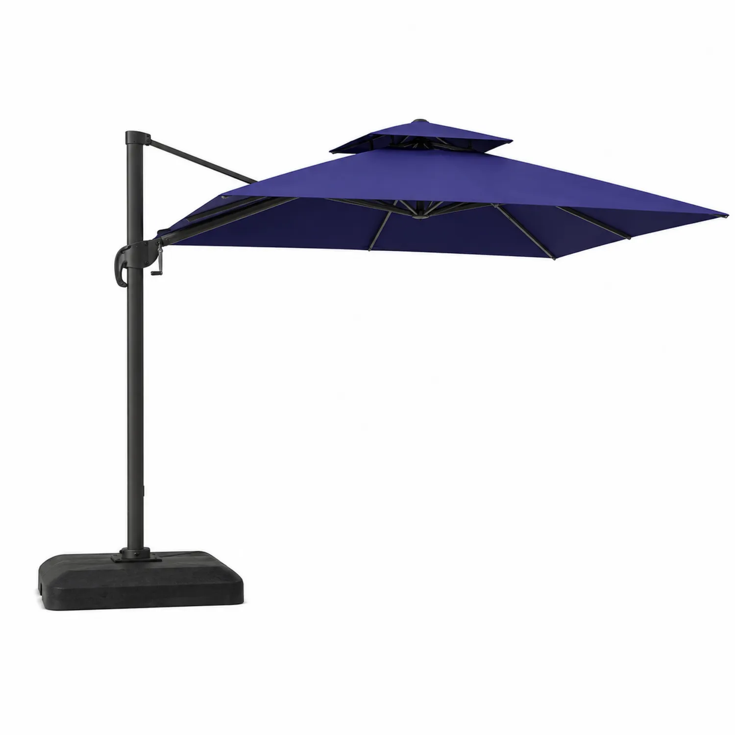 Parasol ogrodowy z bocznym ramieniem poliester 300 cm Granatowy