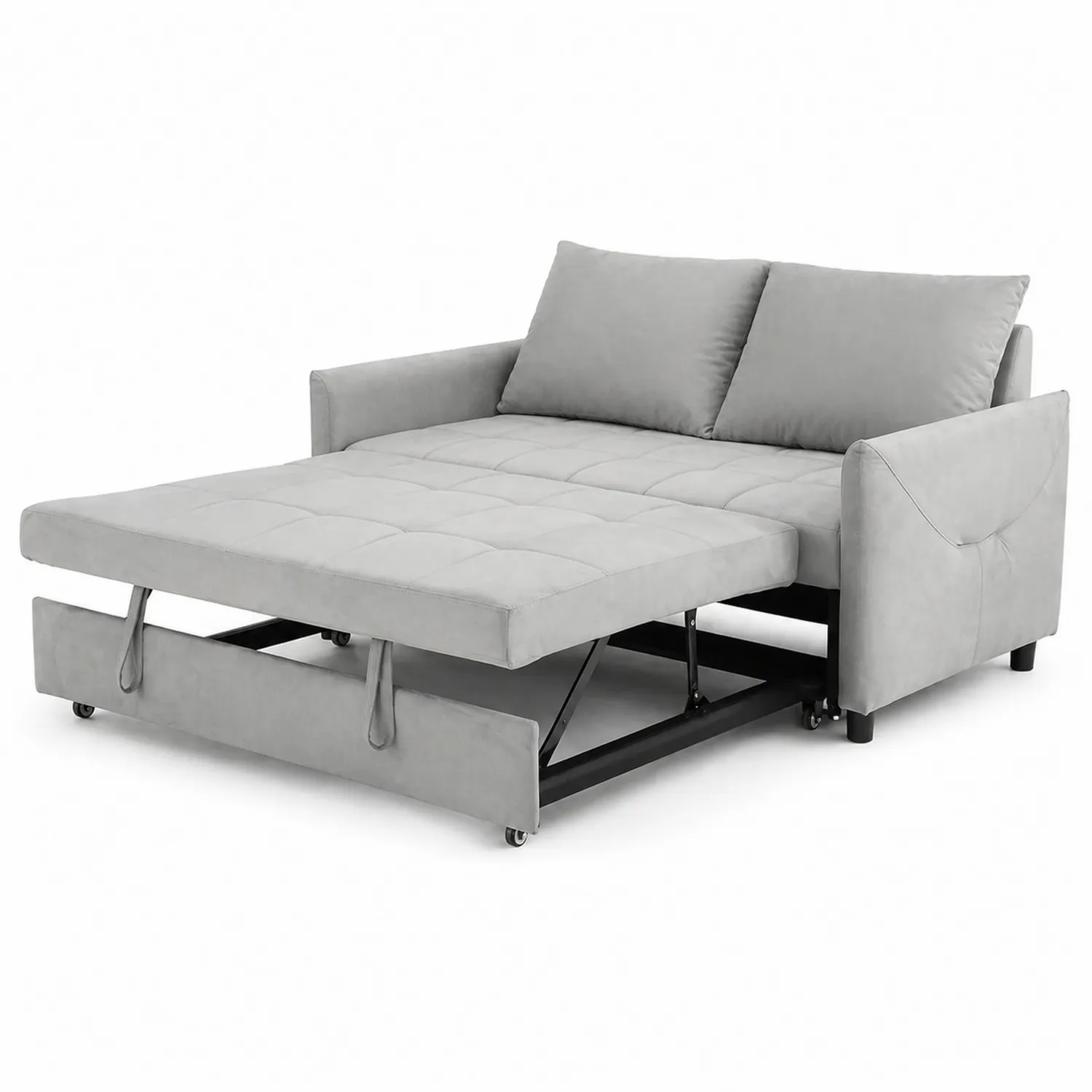 Rozkładana sofa dwuosobowa z tkaniny 190 cm Szary