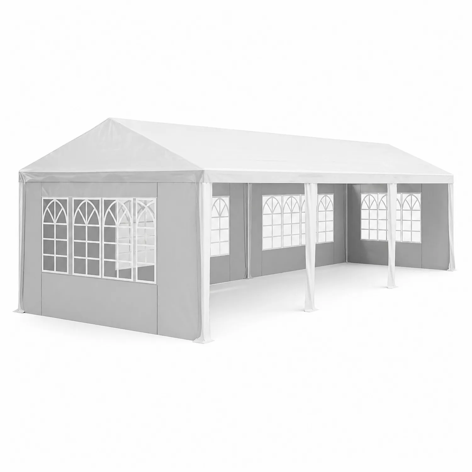 Namiot ogrodowy PVC z ramą stalową 12x6 m Szary/Biały