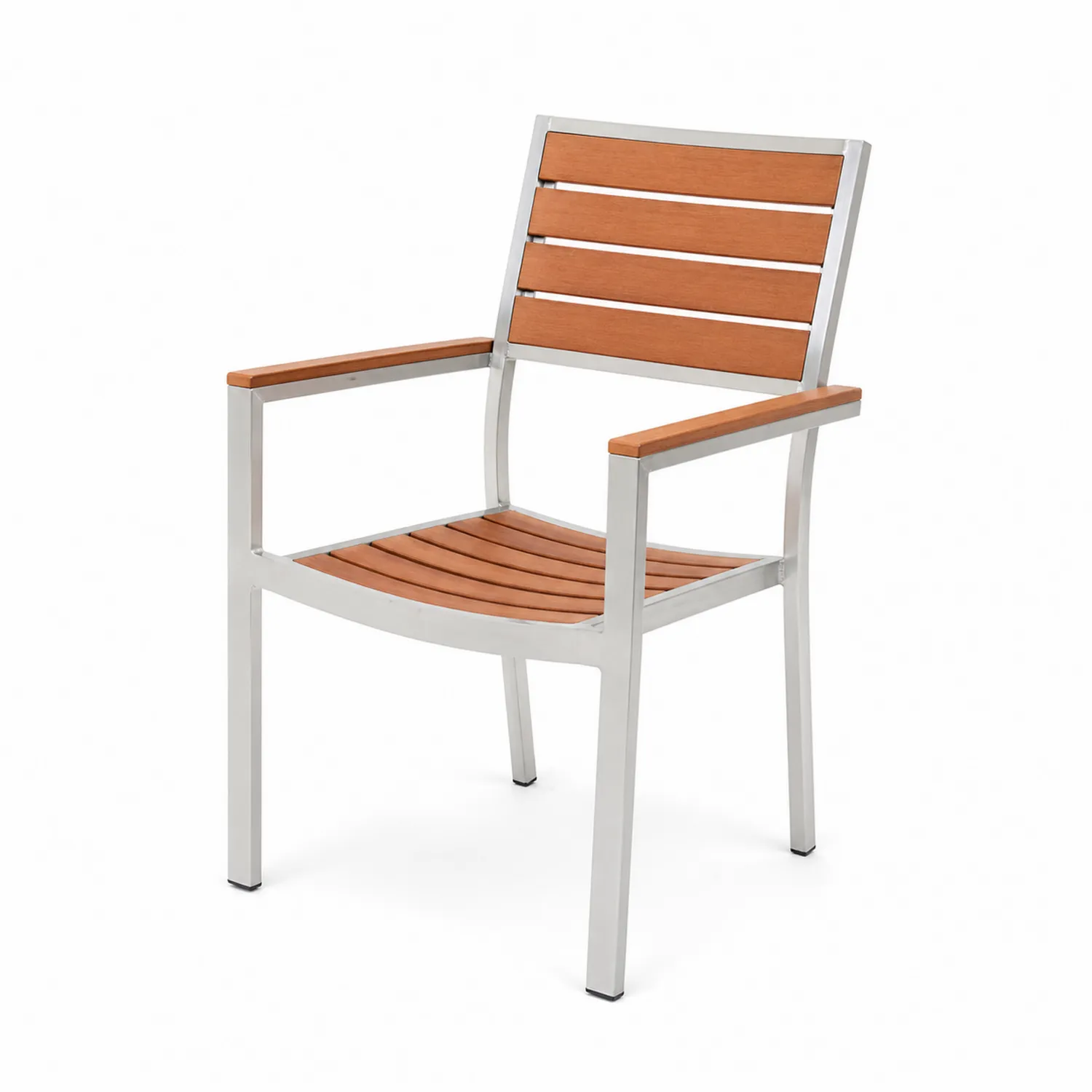 Krzesło ogrodowe aluminium i drewno tekowe