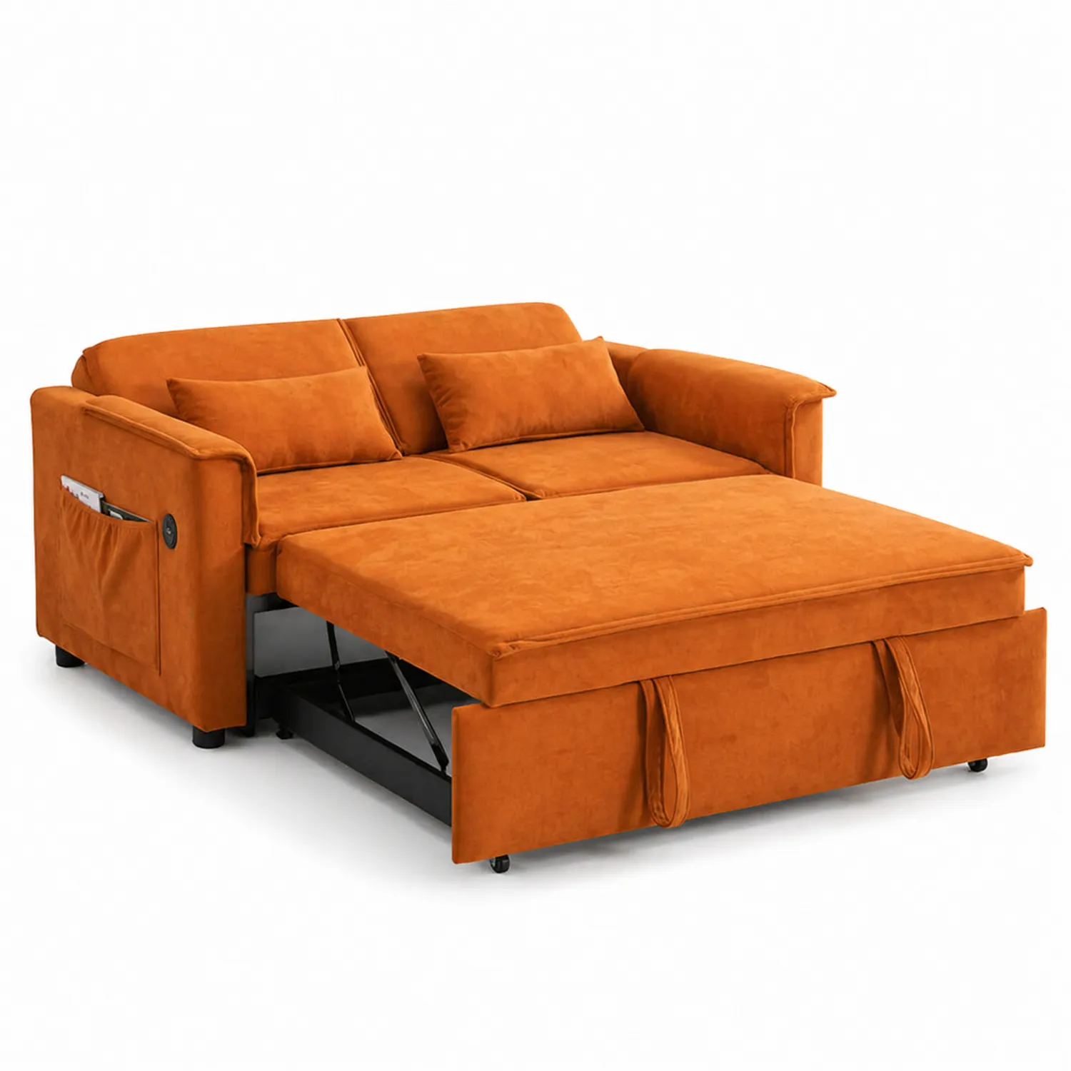 Sofa rozkładana z weluru z funkcją spania 180 cm