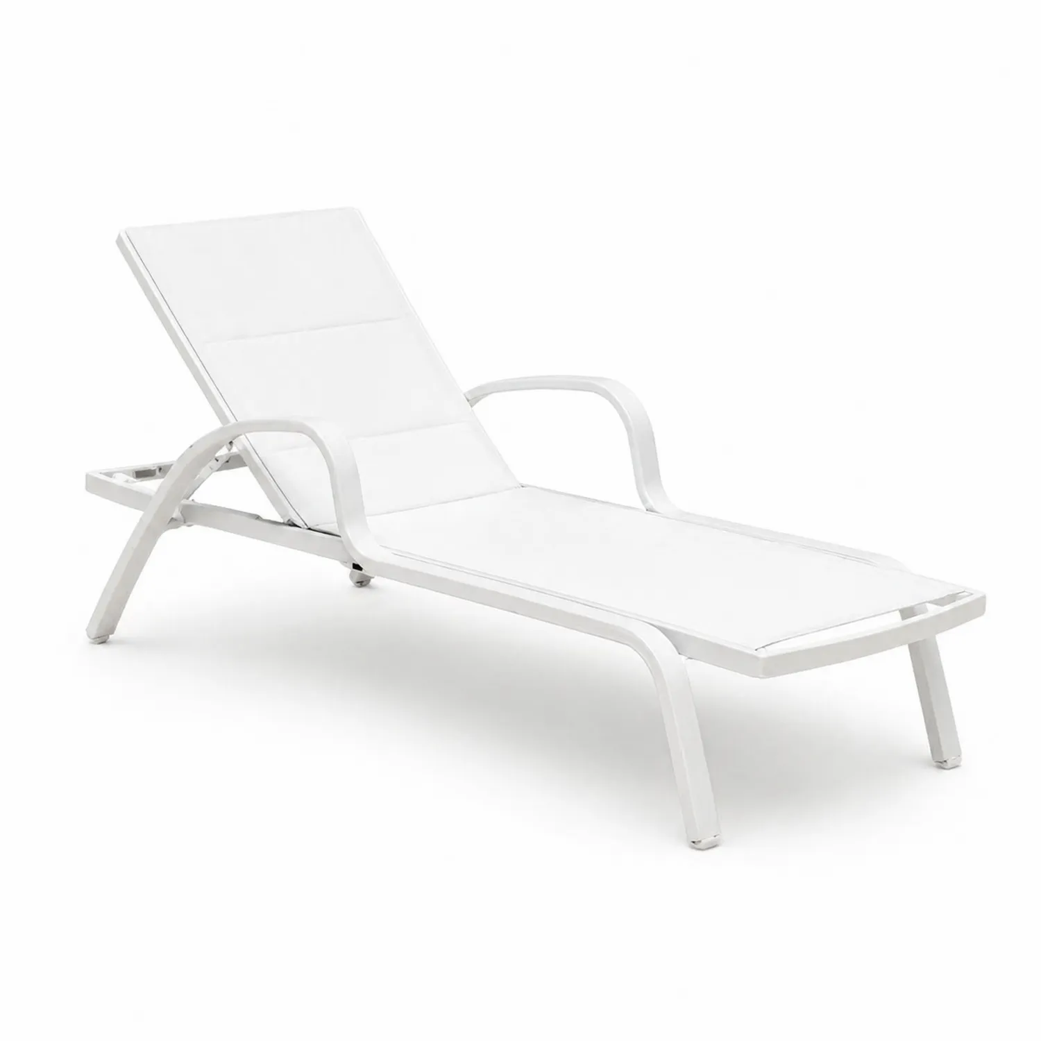 Leżak aluminiowy z tkaniną tekstylną Biały 200x70x35 cm